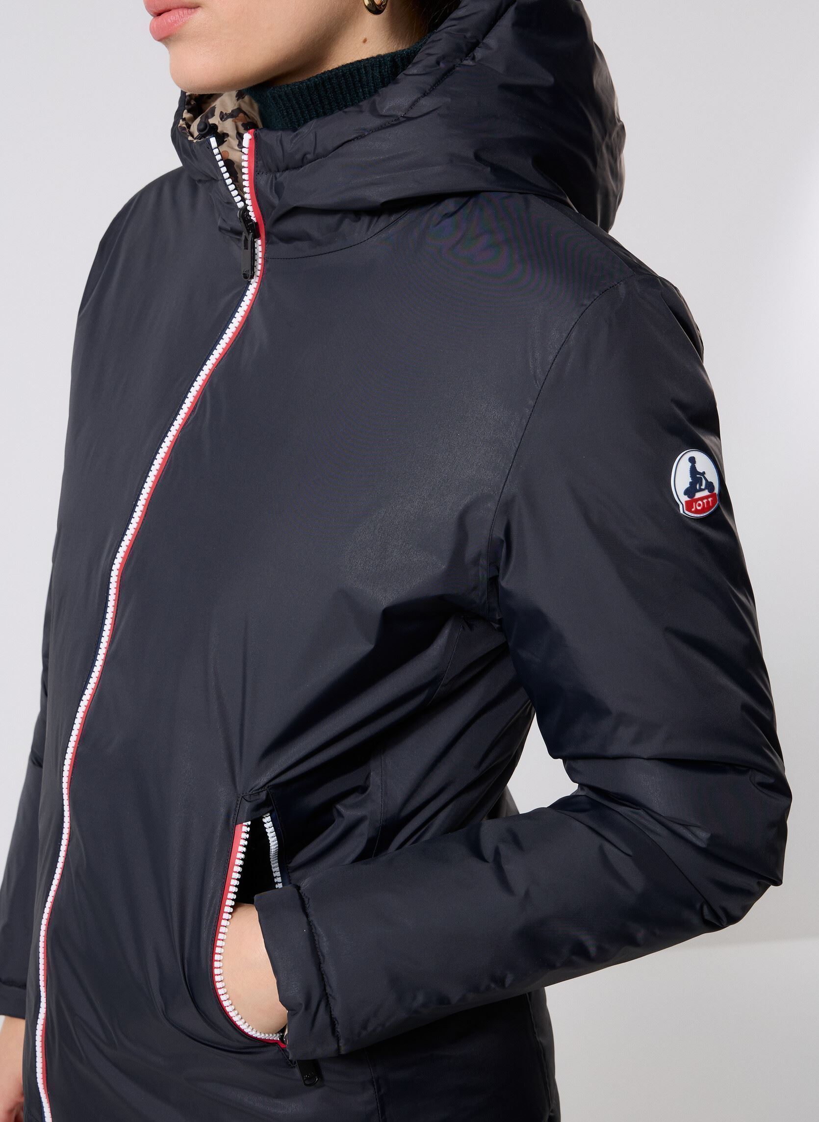 Chaquetas impermeables Bergame Print mujer negro JOTT Chaquetas impermeables Bergame Print mujer negro BLACK / BEIGE LEOPARD