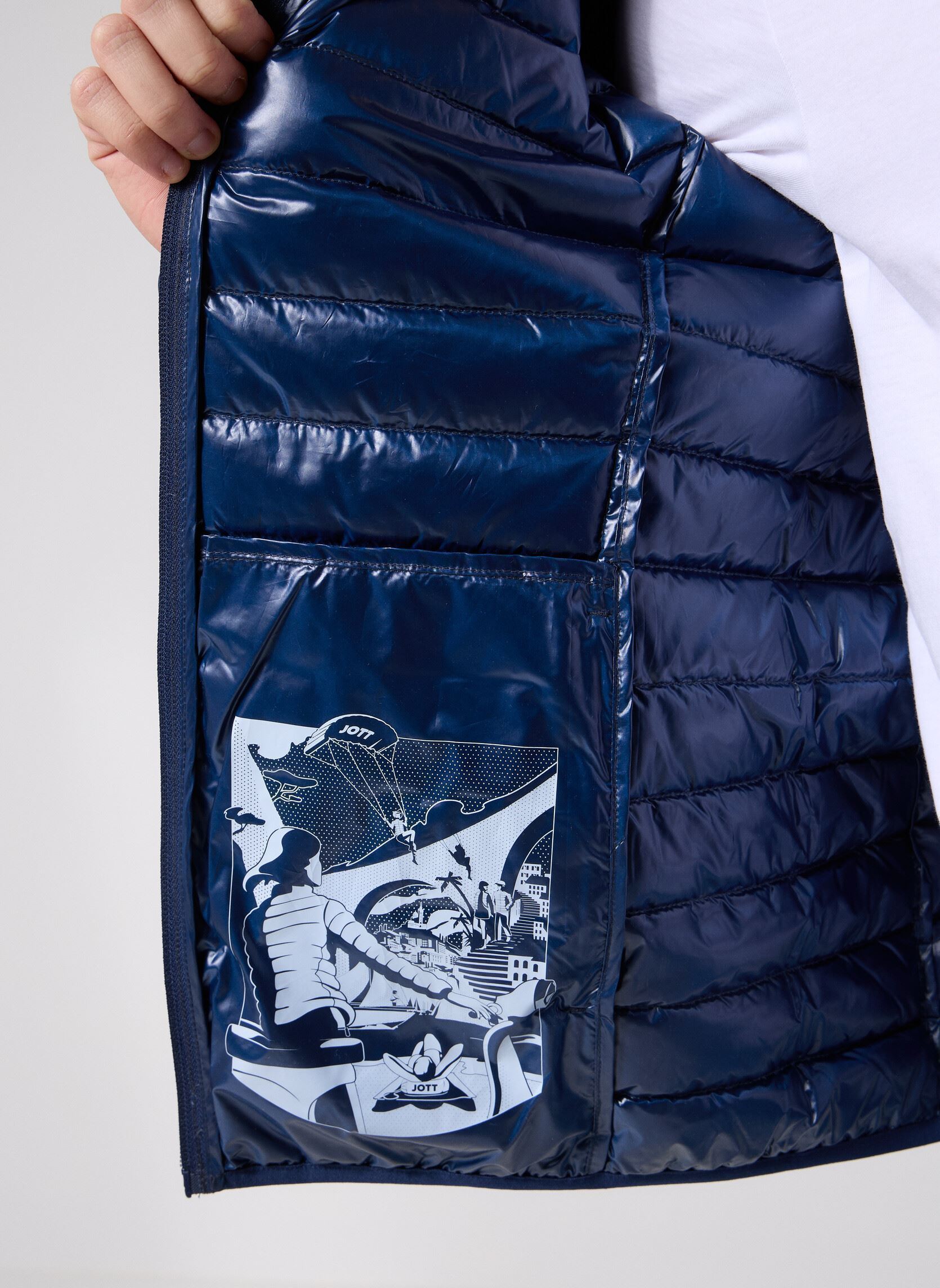 Gewatteerde jassen Nico Shiny heren blauw JOTT Gewatteerde jassen Nico Shiny heren blauw NAVY