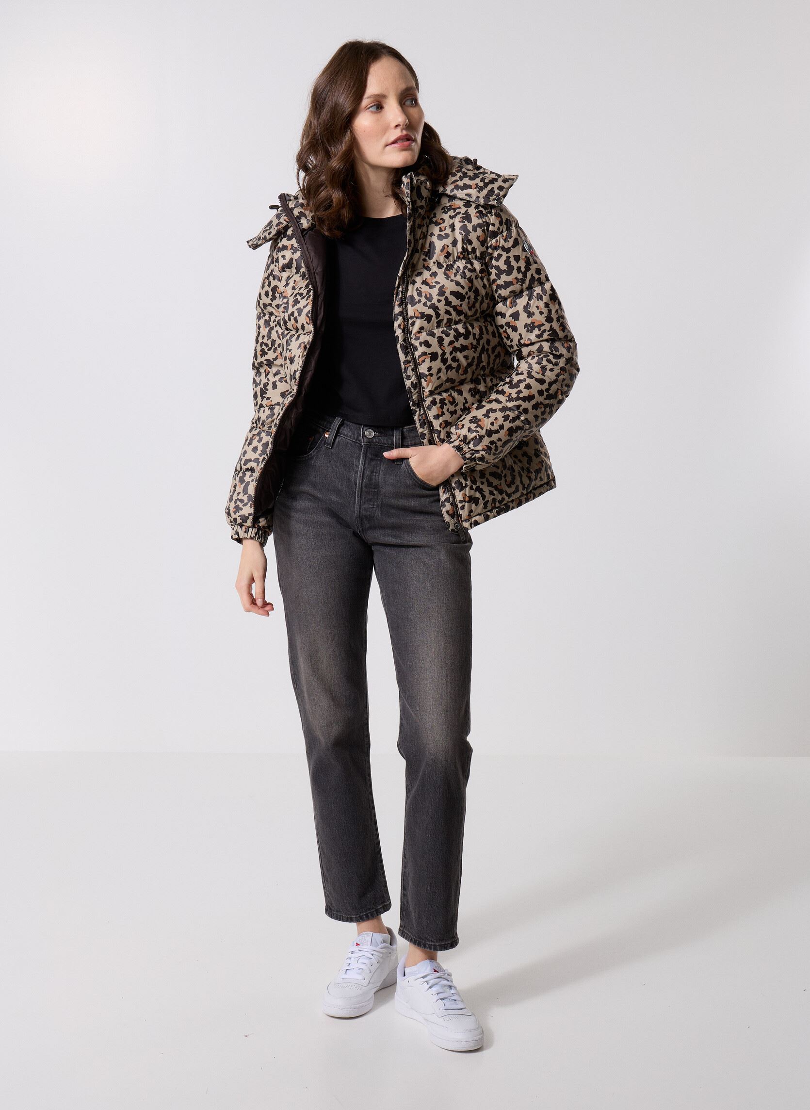 Doudounes Prague Print femme beige JOTT Doudounes Prague Print femme beige BEIGE LEOPARD