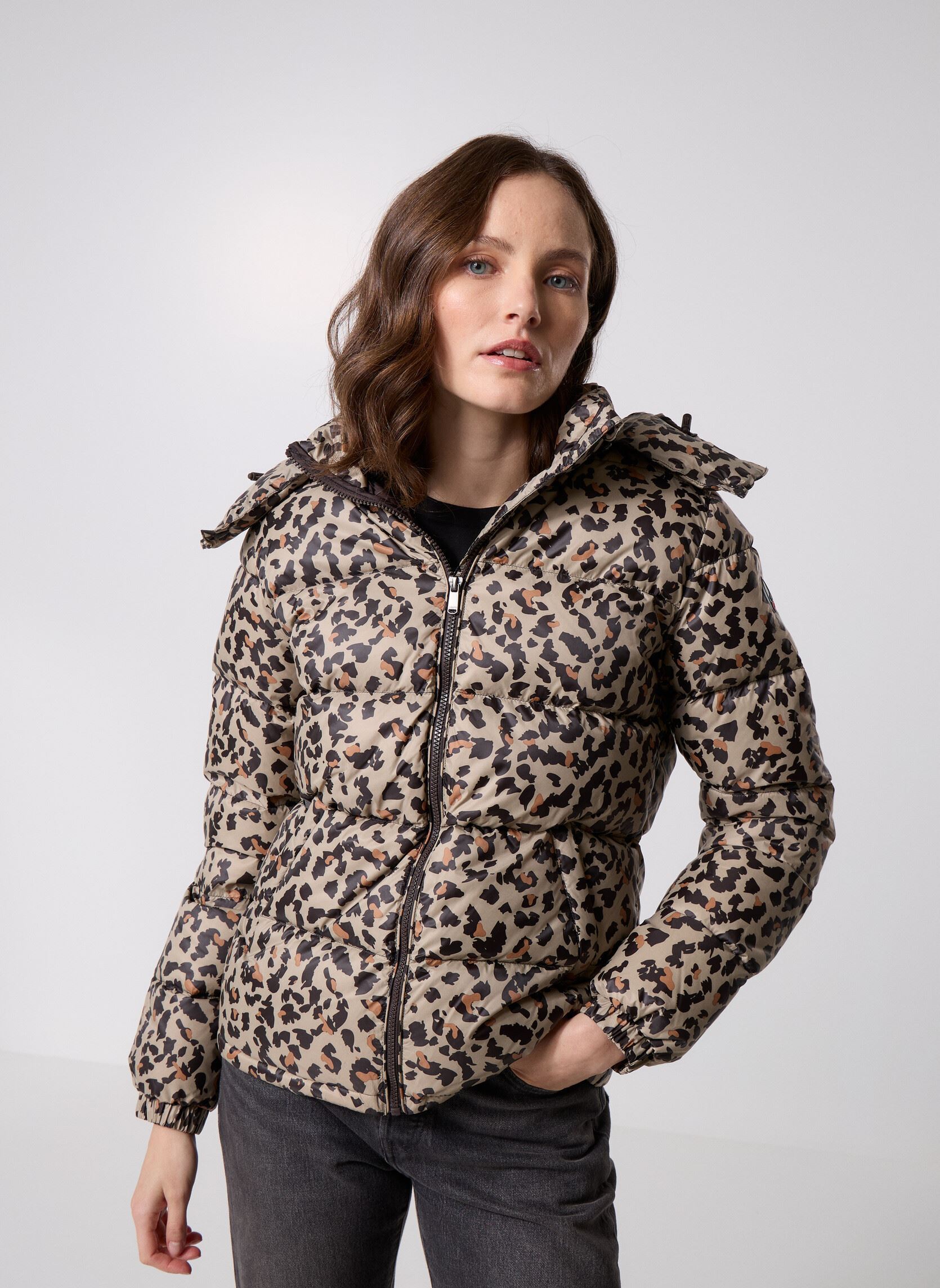 Doudounes Prague Print femme beige JOTT Doudounes Prague Print femme beige BEIGE LEOPARD