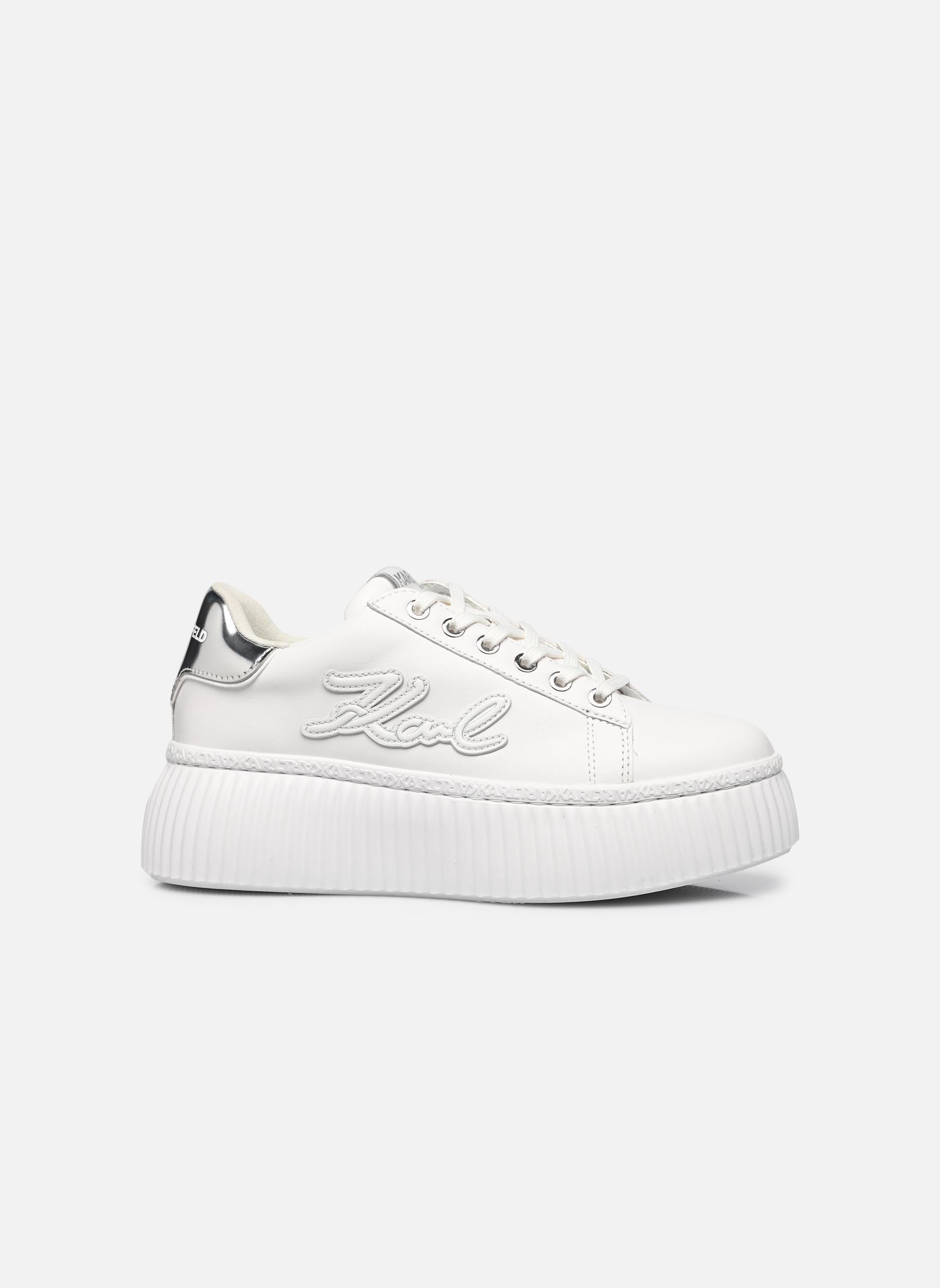 Baskets basses Kreeper Lo Signia Embro Patch femme blanc Karl Lagerfeld Baskets basses Kreeper Lo Signia Embro Patch femme blanc White Lthr W/Silver