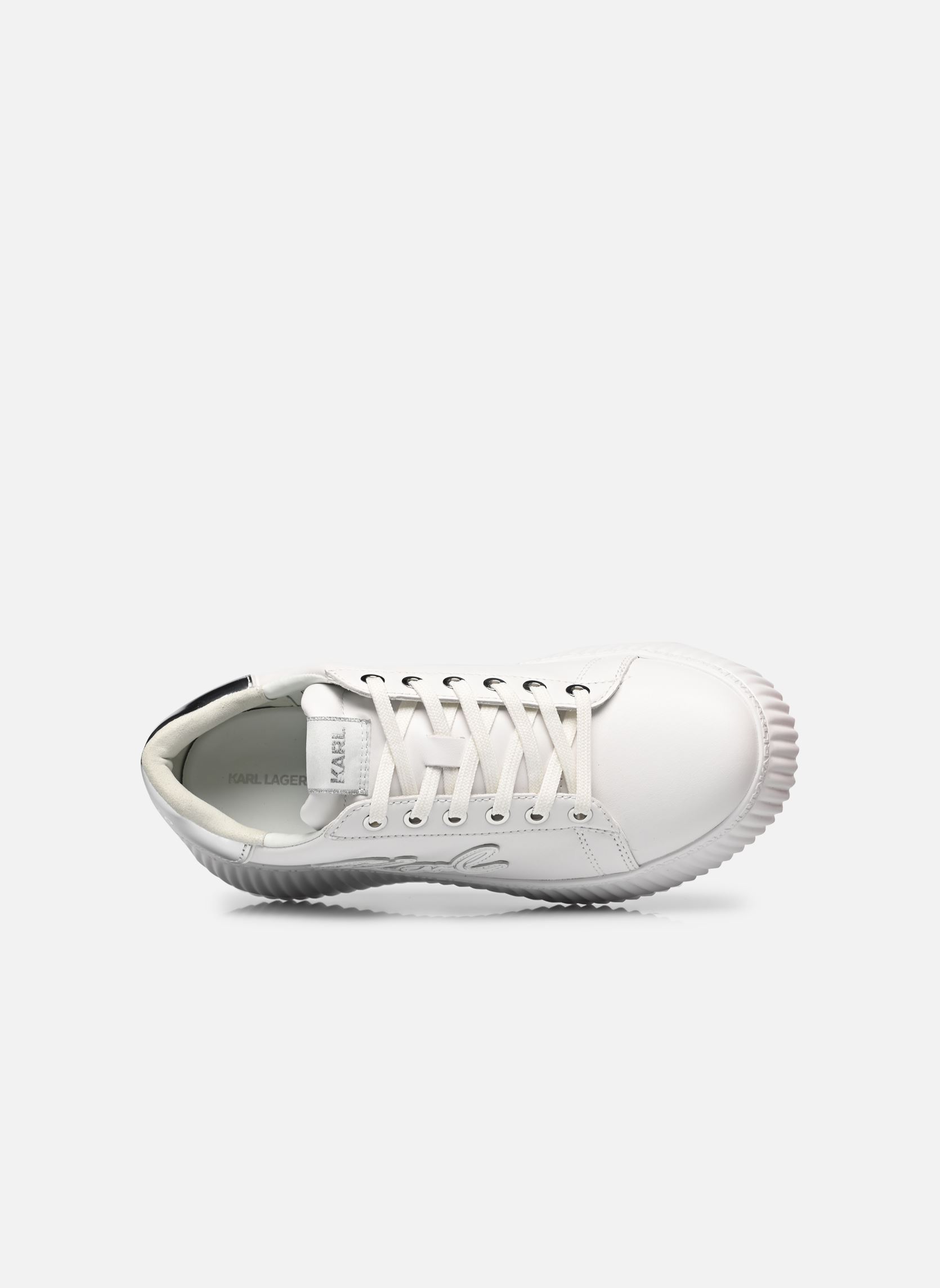 Baskets basses Kreeper Lo Signia Embro Patch femme blanc Karl Lagerfeld Baskets basses Kreeper Lo Signia Embro Patch femme blanc White Lthr W/Silver