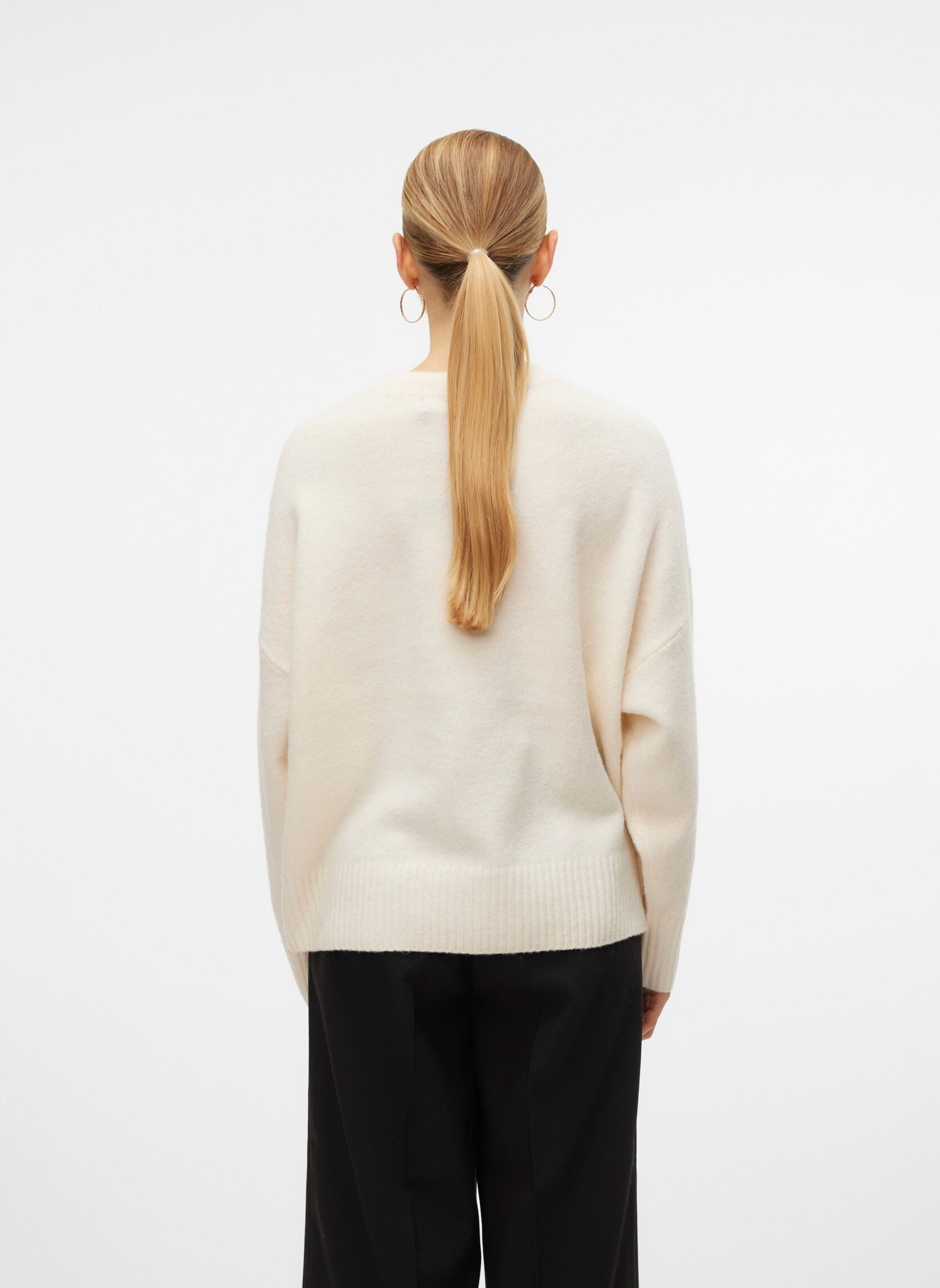 Pulls VMBOOM LS O-NECK PULLOVER GA NOOS femme blanc Vero Moda Pulls VMBOOM LS O-NECK PULLOVER GA NOOS femme blanc Birch