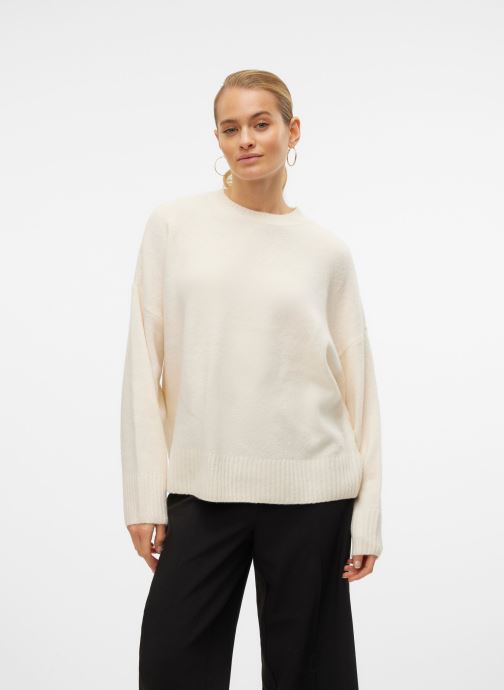 Vero Moda Pulls VMBOOM LS O-NECK PULLOVER GA NOOS femme blanc