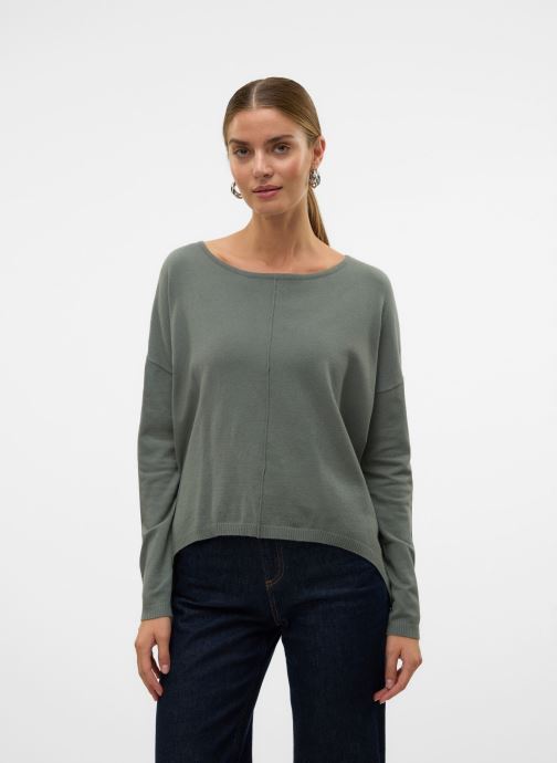 Vero Moda Pulls VMBREEZE AURA LS ZIPPER BLOUSE NOOS femme vert