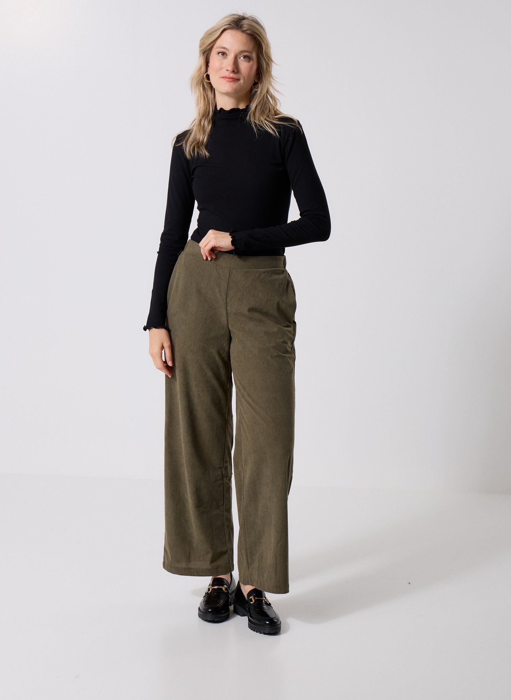 Weite Hosen VMELLY NW PANTS WVN GA damen grün Vero Moda Weite Hosen VMELLY NW PANTS WVN GA damen grün grape leaf