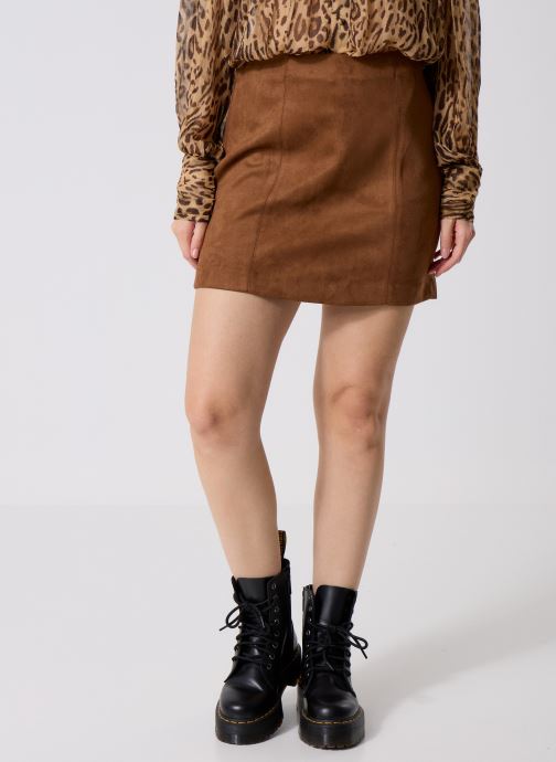 Vero Moda Jupes courtes VMHAZEL HW SHORT FAUX SUEDE SKIRT femme marron