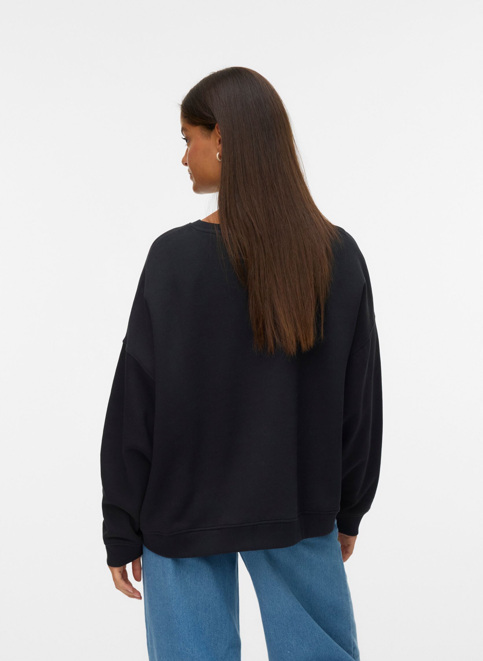Sweater VMIVALO LS OVERSIZE SWEATSHIRT JRS GA dames zwart Vero Moda Sweater VMIVALO LS OVERSIZE SWEATSHIRT JRS GA dames zwart Black
