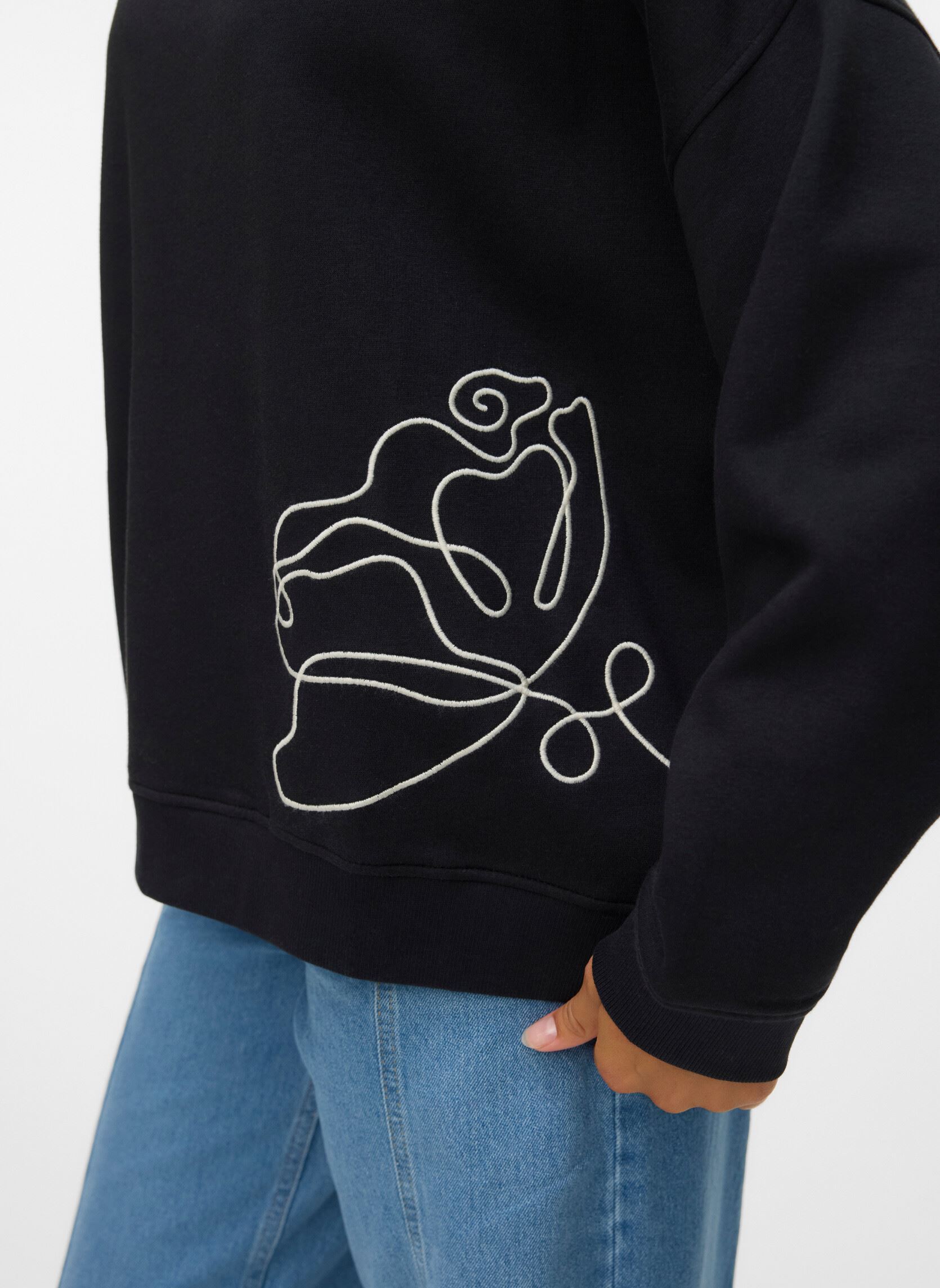Sweater VMIVALO LS OVERSIZE SWEATSHIRT JRS GA dames zwart Vero Moda Sweater VMIVALO LS OVERSIZE SWEATSHIRT JRS GA dames zwart Black