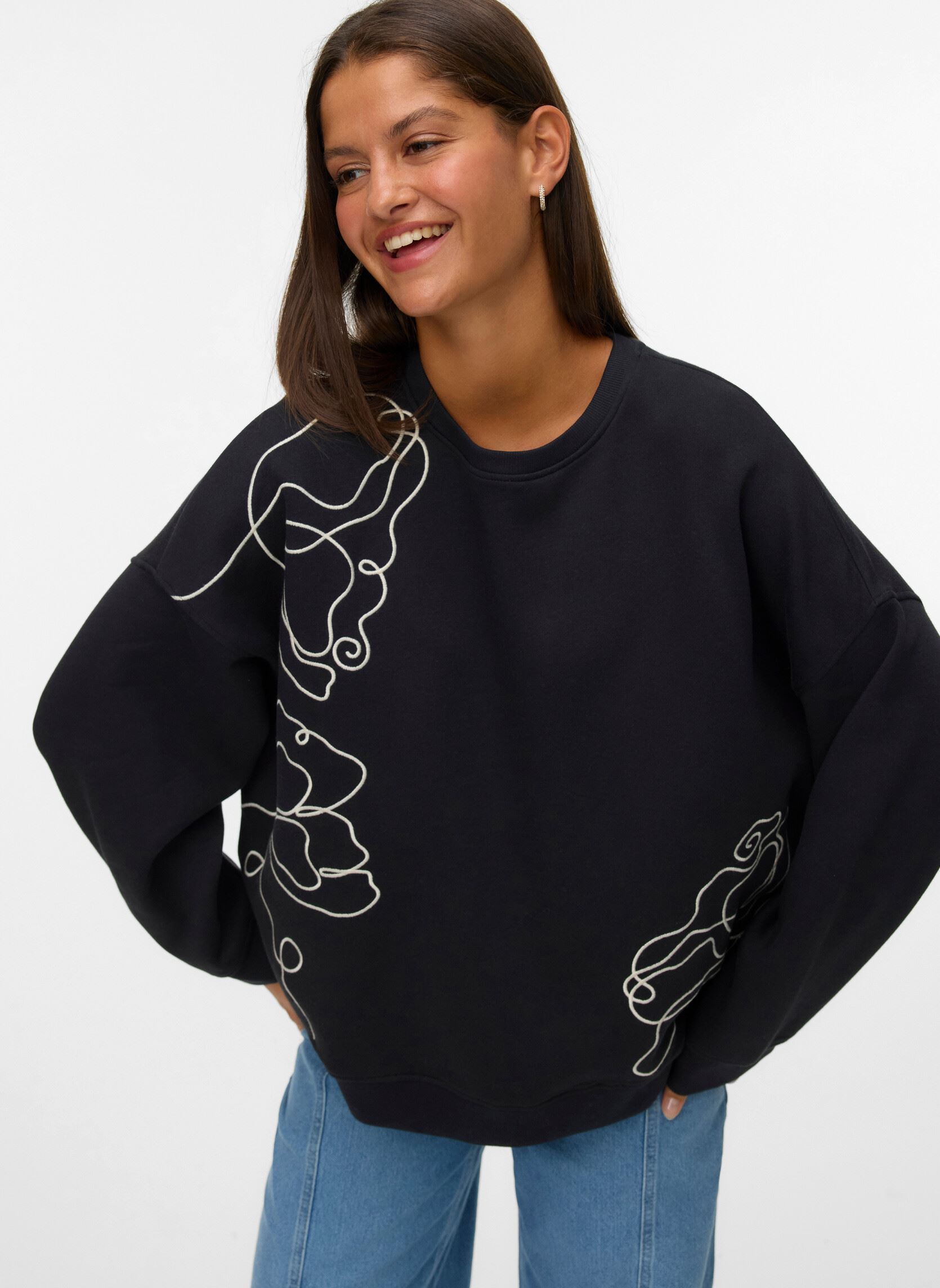 Vêtements Vero Moda VMIVALO LS OVERSIZE SWEATSHIRT JRS GA pour Accessoires