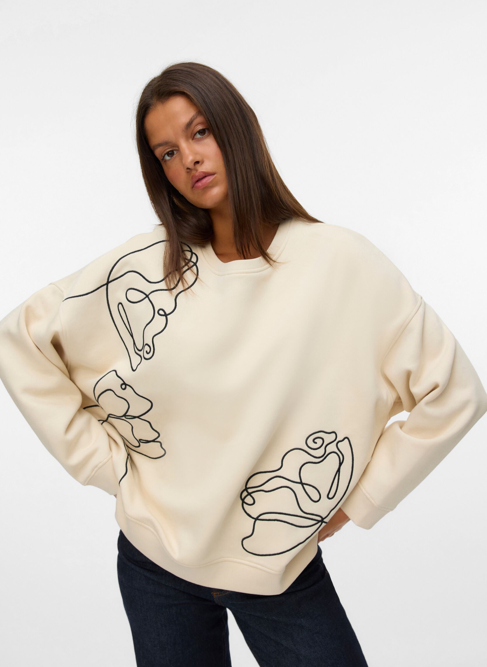 Vêtements Vero Moda VMIVALO LS OVERSIZE SWEATSHIRT JRS GA pour Accessoires - vue 2