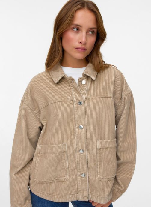Vero Moda Vestes VMJAMIE LS CORDUROY SHACKET MIX NOOS femme beige