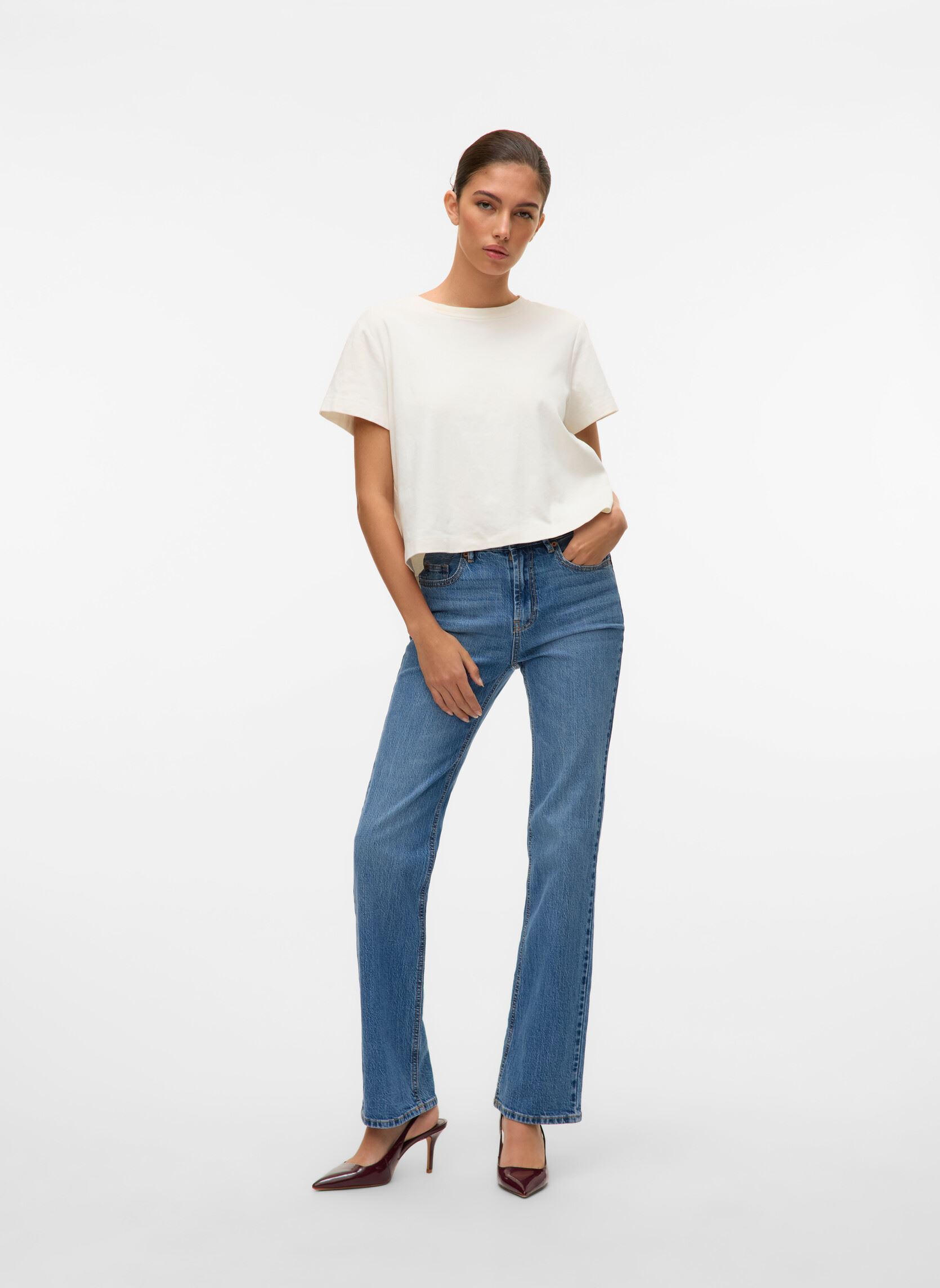 Jeans a zampa VMTESSA HR STRAIGHT JEANS LI3114 GA NOOS donna blu Vero Moda Jeans a zampa VMTESSA HR STRAIGHT JEANS LI3114 GA NOOS donna blu Medium Blue Denim
