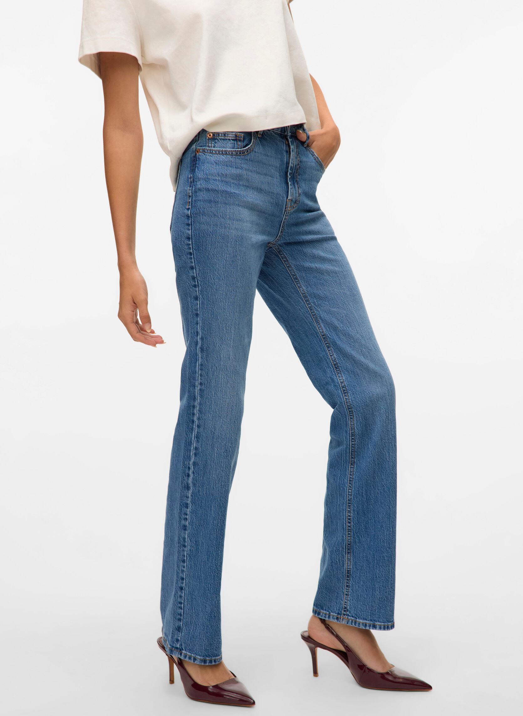 Jeans a zampa VMTESSA HR STRAIGHT JEANS LI3114 GA NOOS donna blu Vero Moda Jeans a zampa VMTESSA HR STRAIGHT JEANS LI3114 GA NOOS donna blu Medium Blue Denim