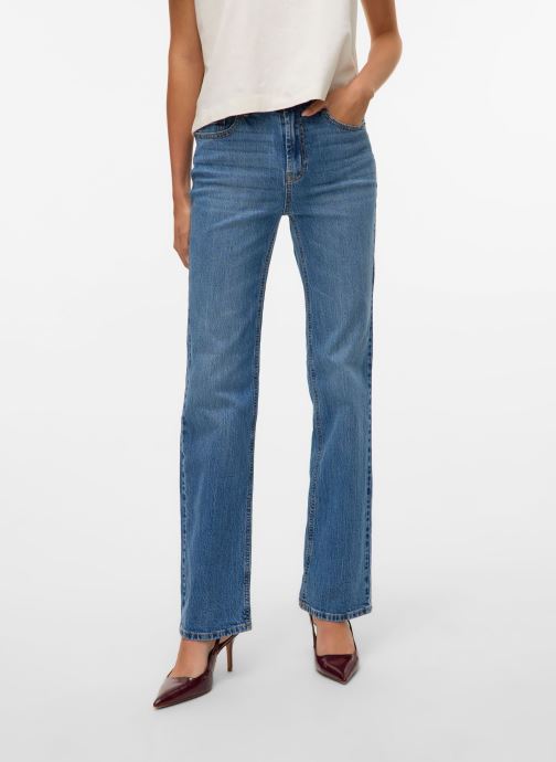 VMTESSA HR WIDE DNM JEANS VI2464 Medium Blue Denim-Silver Coat