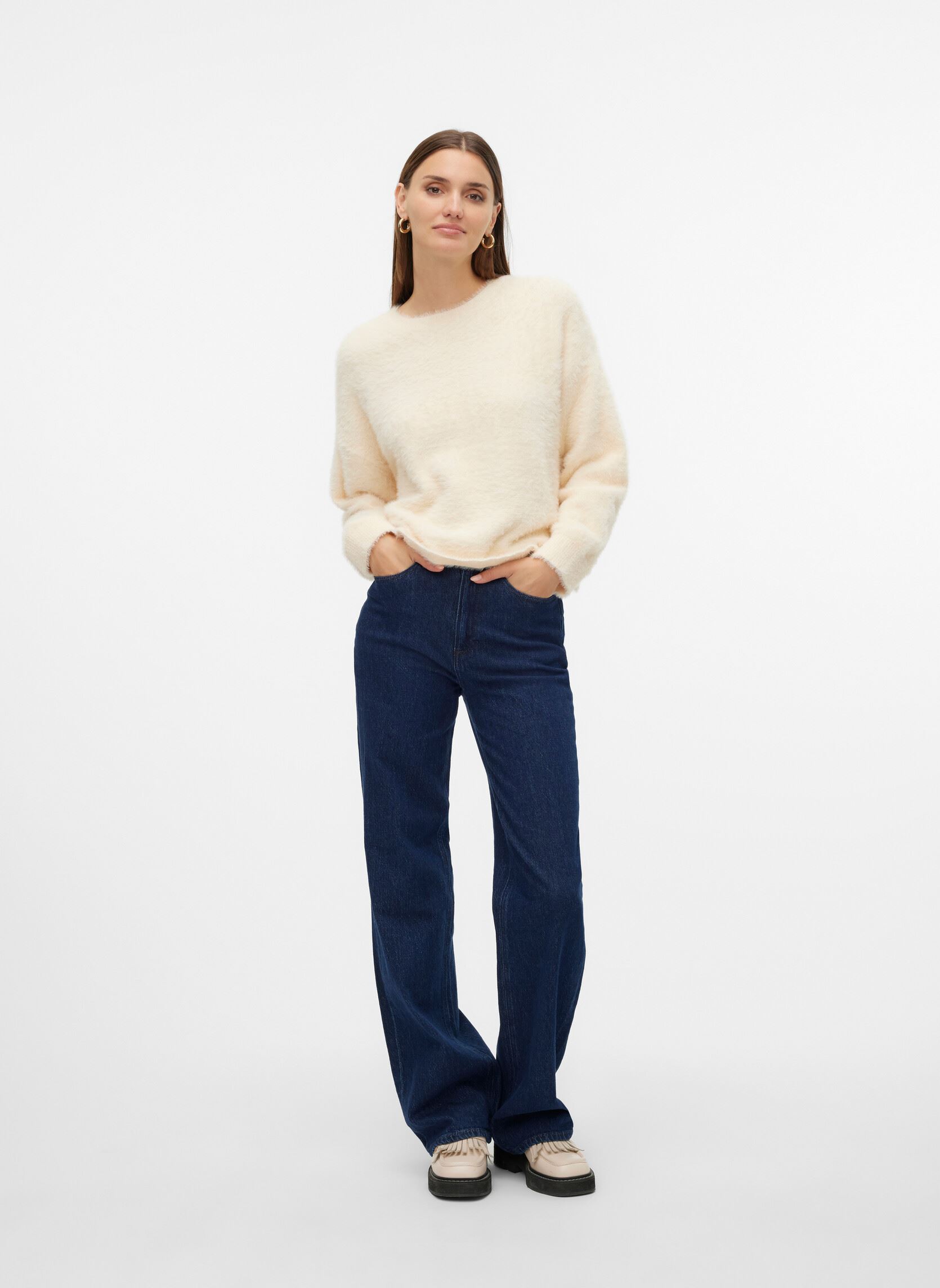 Pulls VMALINA LS O-NECK BOXY PULLOVER BOO femme blanc Vero Moda Pulls VMALINA LS O-NECK BOXY PULLOVER BOO femme blanc Birch