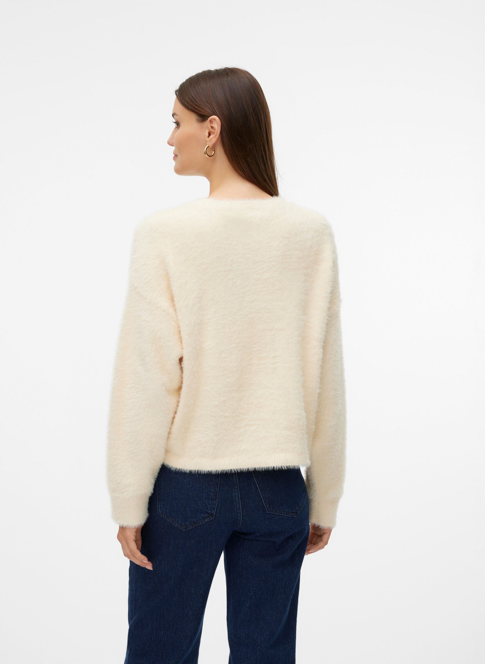 Pulls VMALINA LS O-NECK BOXY PULLOVER BOO femme blanc Vero Moda Pulls VMALINA LS O-NECK BOXY PULLOVER BOO femme blanc Birch