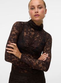 Blouses met lange mouwen VMNELINE LS HIGH NECK TOP JRS GA dames bruin Vero Moda Blouses met lange mouwen VMNELINE LS HIGH NECK TOP JRS GA dames bruin CHOCOLATE TORTE