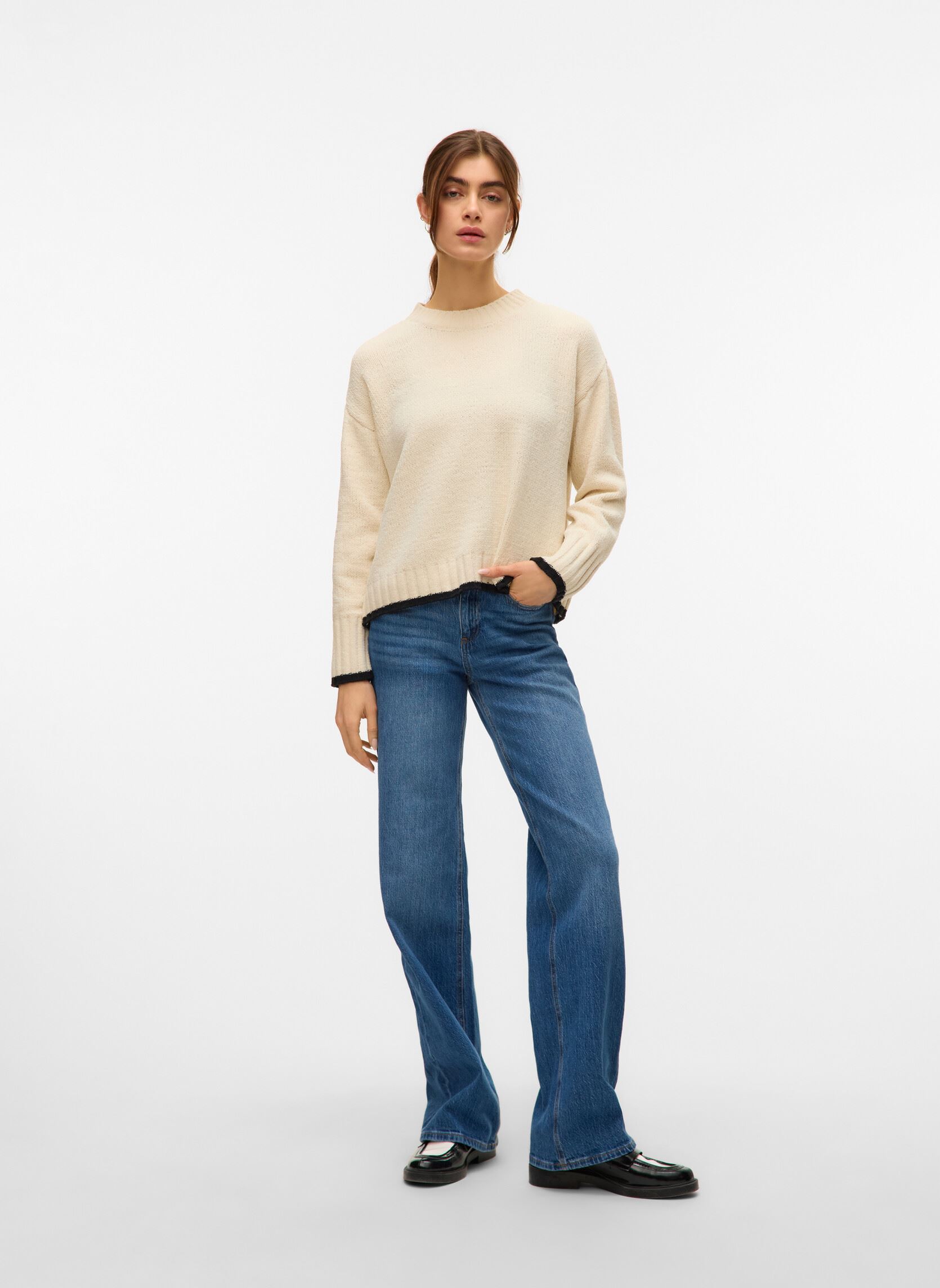 Pullover VMSHADOW LS O-NECK PULLOVER BOO damen weiß Vero Moda Pullover VMSHADOW LS O-NECK PULLOVER BOO damen weiß Birch