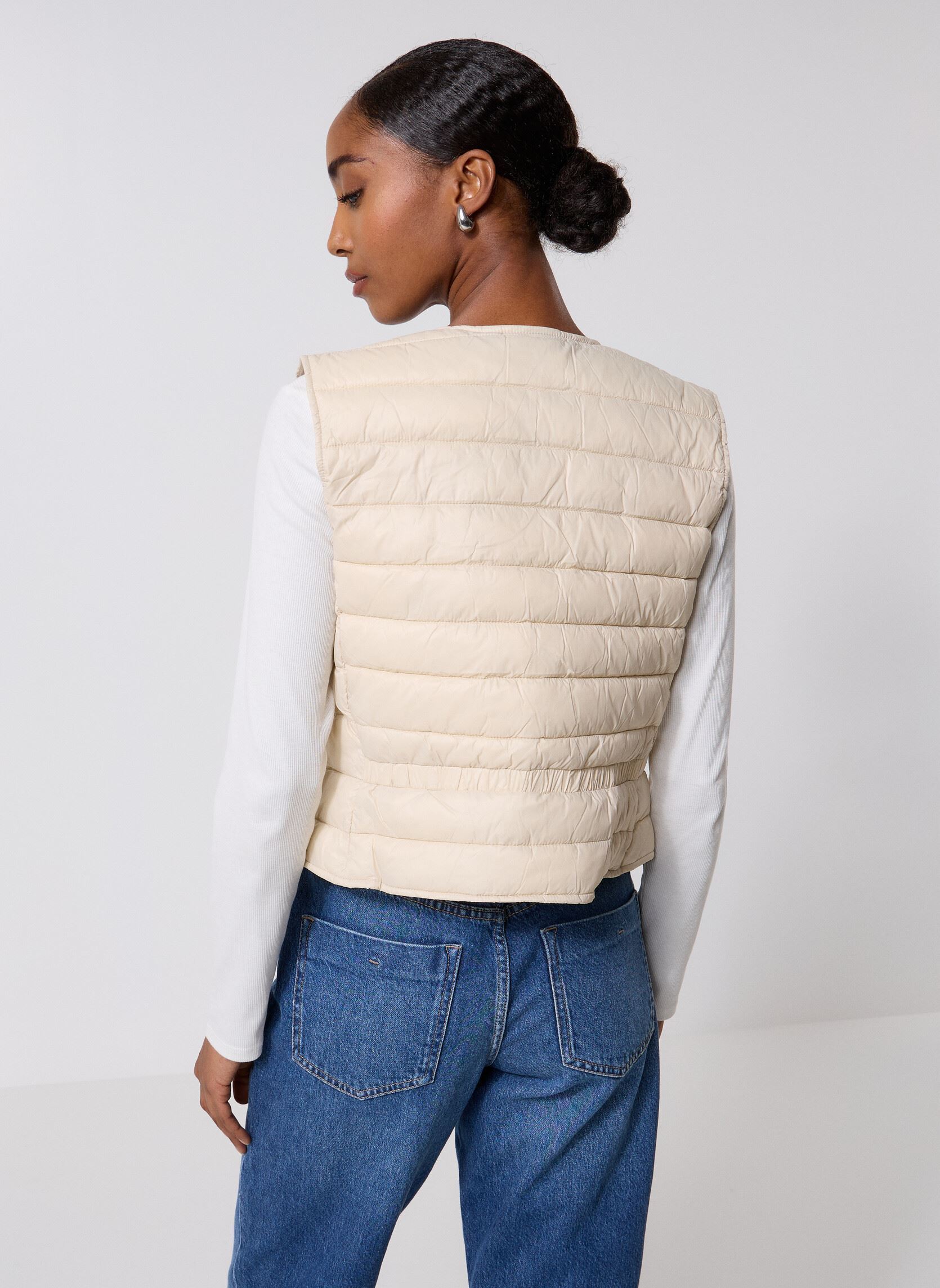 Daunenwesten VMSIVA SHORT WAISTCOAT damen weiß Vero Moda Daunenwesten VMSIVA SHORT WAISTCOAT damen weiß Oatmeal