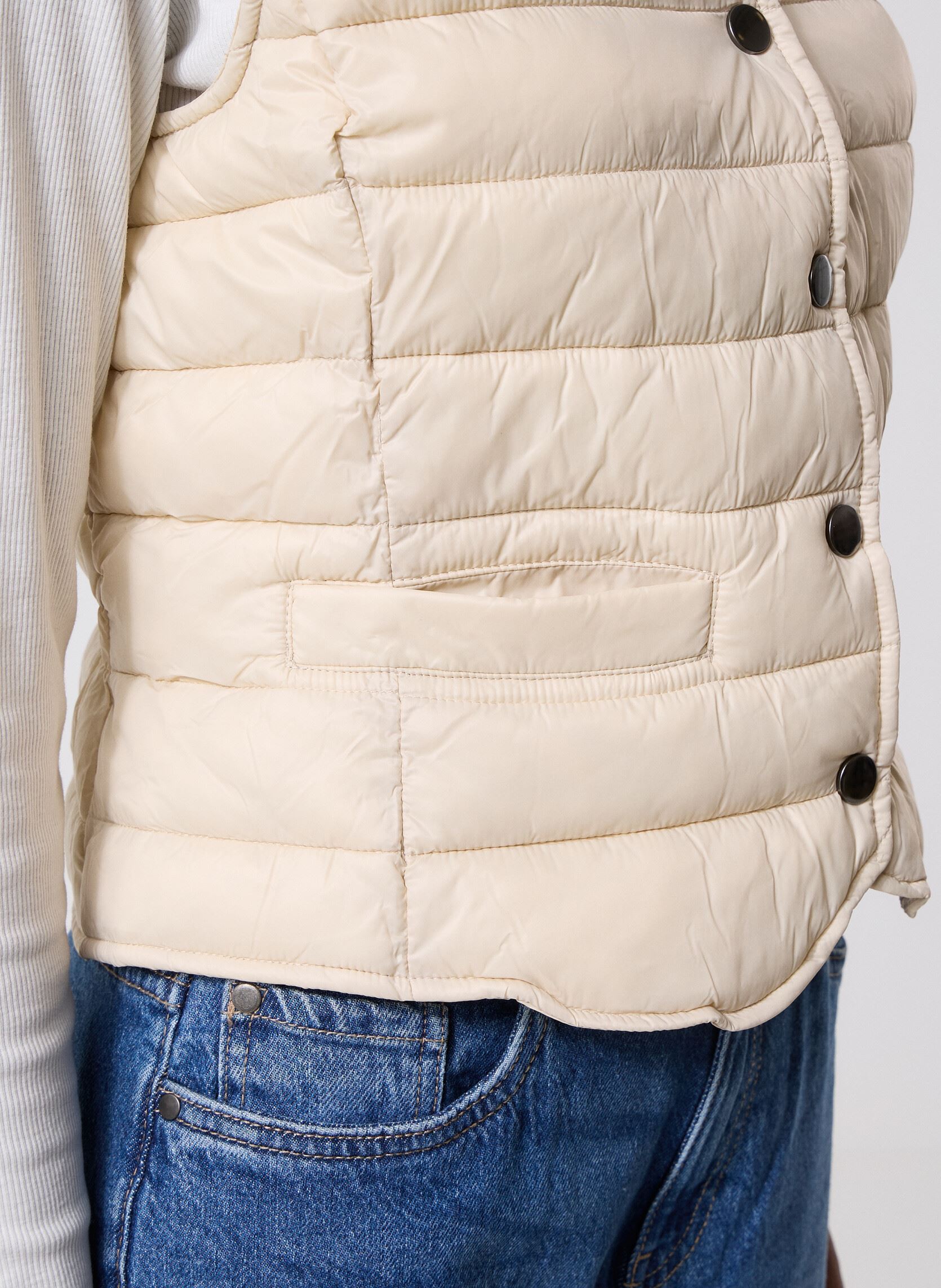 Daunenwesten VMSIVA SHORT WAISTCOAT damen weiß Vero Moda Daunenwesten VMSIVA SHORT WAISTCOAT damen weiß Oatmeal