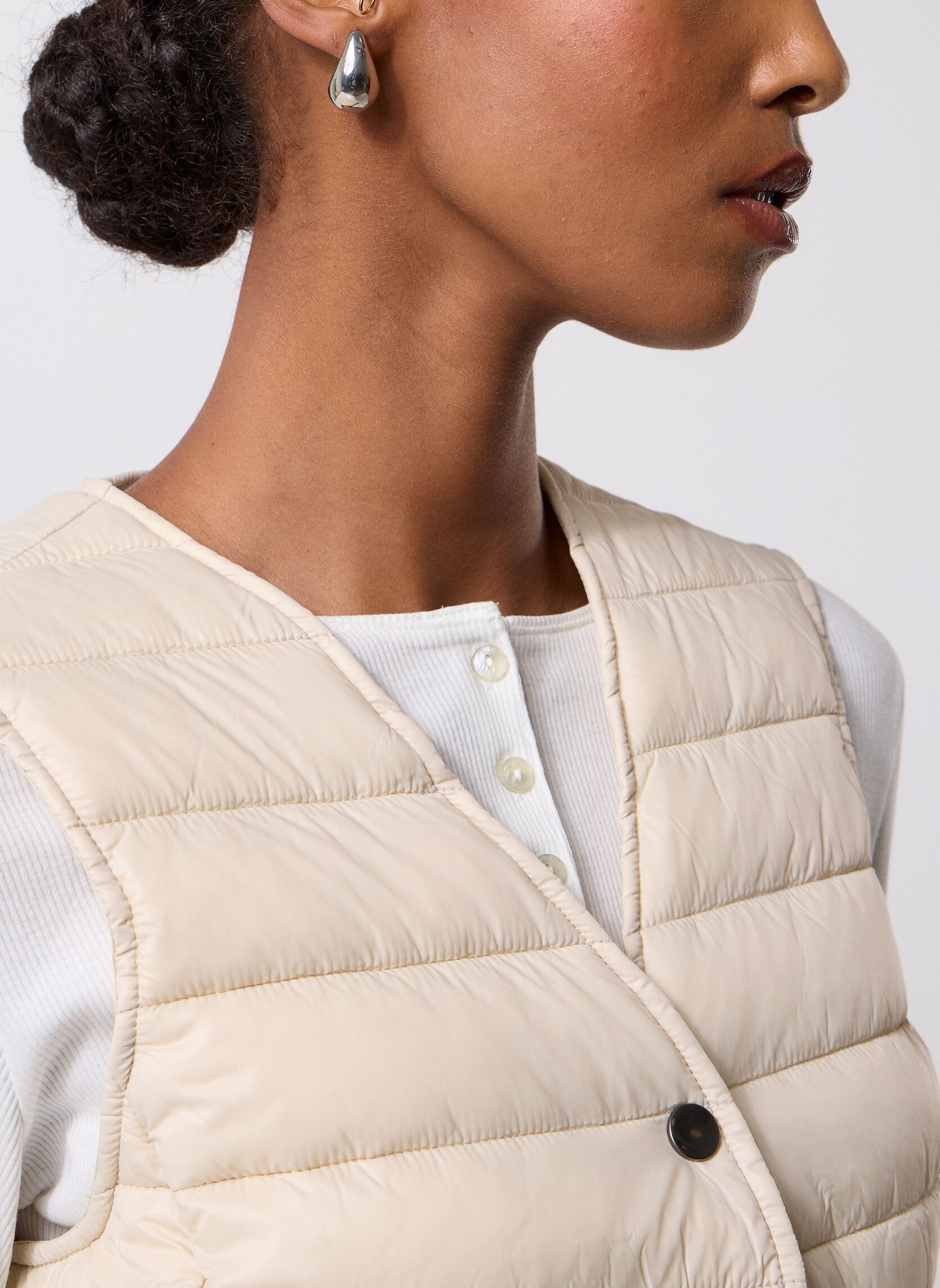 Daunenwesten VMSIVA SHORT WAISTCOAT damen weiß Vero Moda Daunenwesten VMSIVA SHORT WAISTCOAT damen weiß Oatmeal