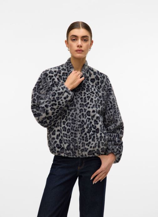 Vero Moda Bontjassen VMSONJALIGA AOP SHORT JACKET GA BOO dames grijs