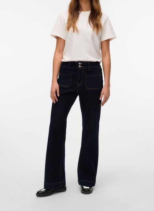 Vero Moda Jeans flare VMVIVIANNE HR LOOSE FLARED JEANS MIX femme bleu