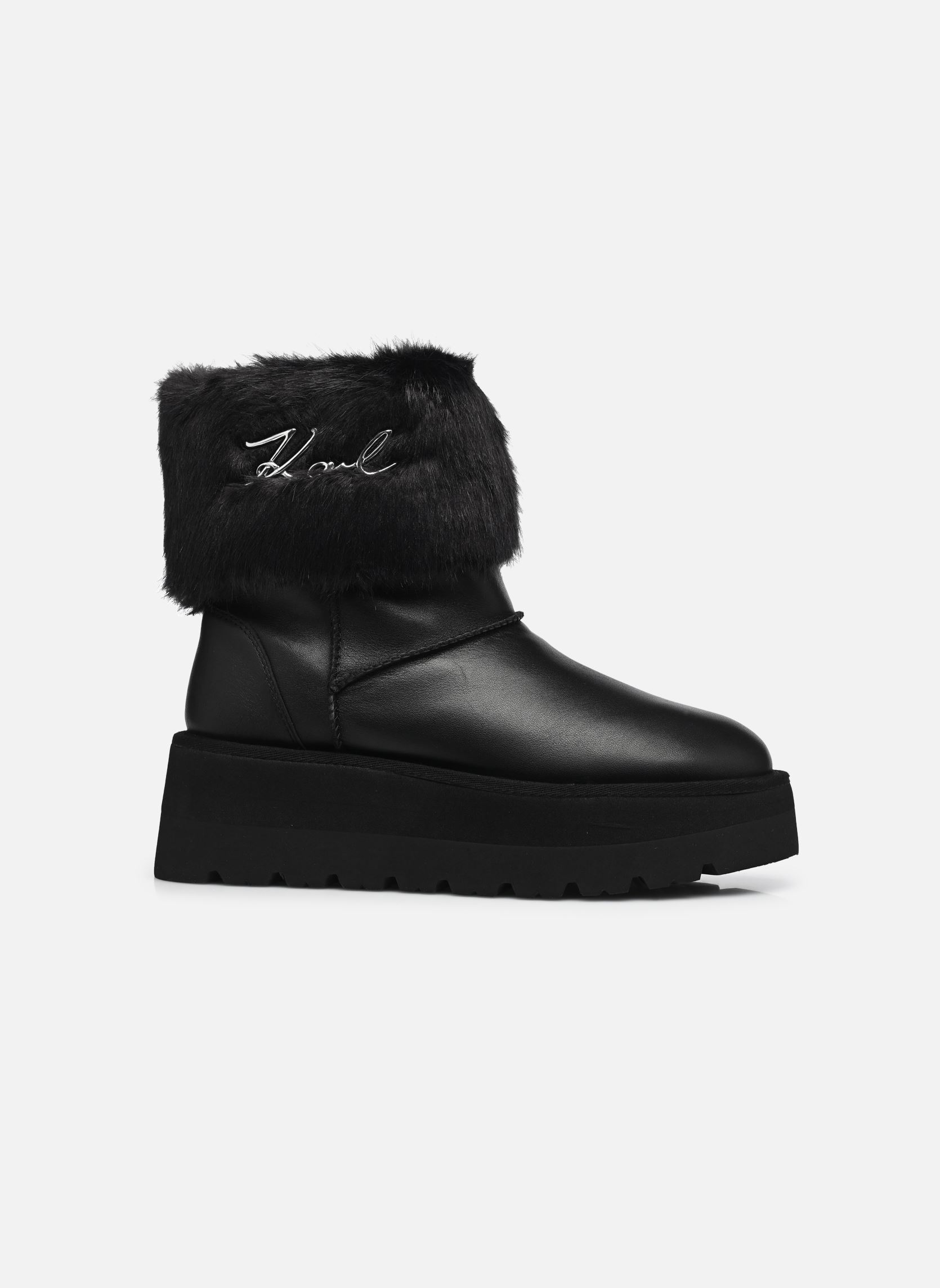 Gevoerde enkellaarsjes Skylar Signia Kollar Mid Boot dames zwart Karl Lagerfeld Gevoerde enkellaarsjes Skylar Signia Kollar Mid Boot dames zwart Black Lthr & Textile