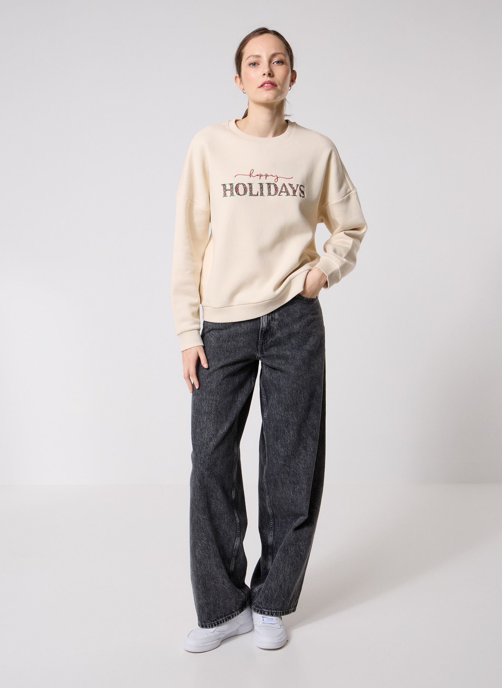 Sweater VMCANDI BEA LS SWEATSHIRT BOX JRS XMAS dames wit Vero Moda Sweater VMCANDI BEA LS SWEATSHIRT BOX JRS XMAS dames wit Birch