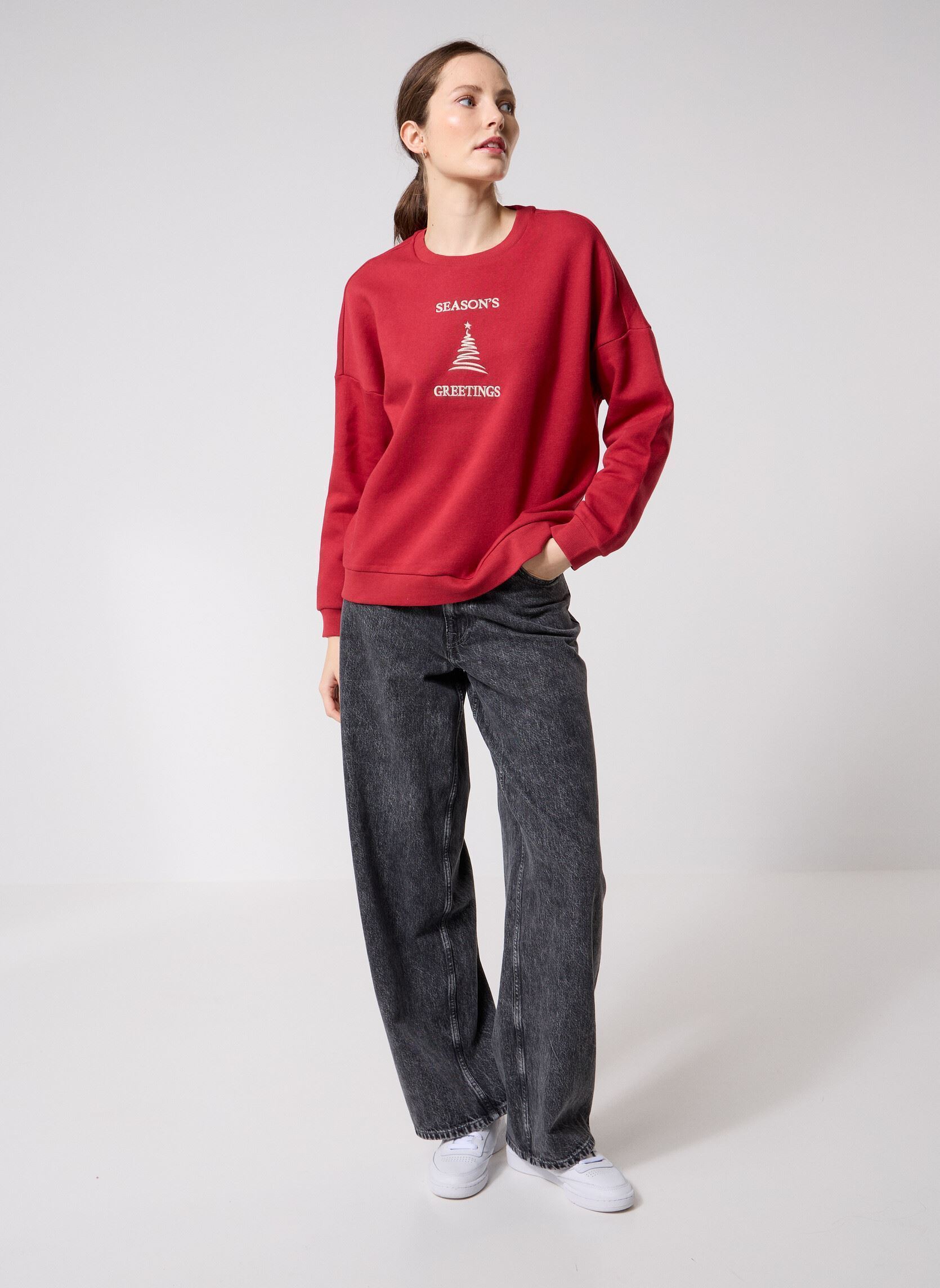 Sweater VMCANDI BEA LS SWEATSHIRT BOX JRS XMAS dames rood Vero Moda Sweater VMCANDI BEA LS SWEATSHIRT BOX JRS XMAS dames rood Karanda Red