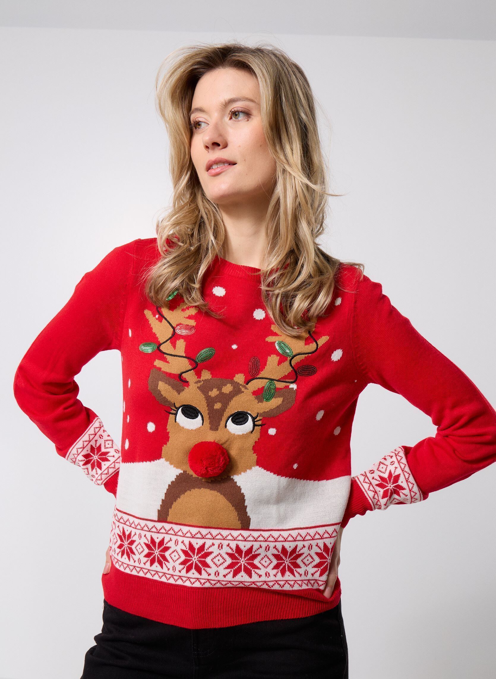 Vêtements Vero Moda VMFROSTYDEER LS O NECK PULL. XMAS BOX pour Femme - vue 1