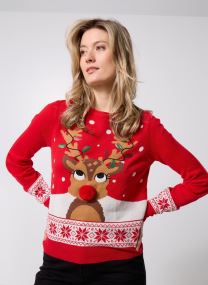 Pulls VMFROSTYDEER LS O-NECK PULL. XMAS BOX femme rouge Vero Moda Pulls VMFROSTYDEER LS O-NECK PULL. XMAS BOX femme rouge Chinese Red