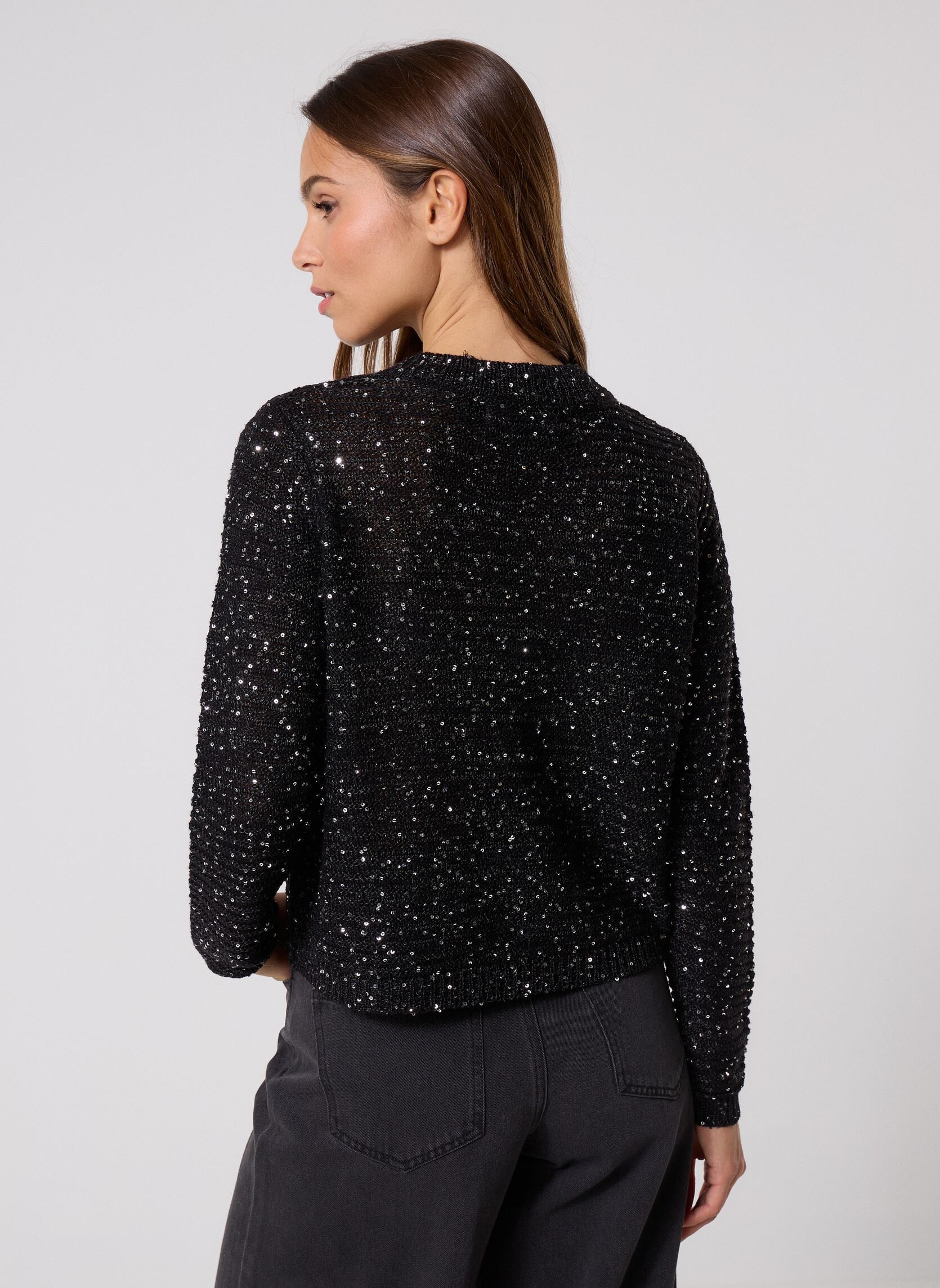 Gilet VMLEILANI STITCH LS O-NECK CARDIGAN donna nero Vero Moda Gilet VMLEILANI STITCH LS O-NECK CARDIGAN donna nero Black