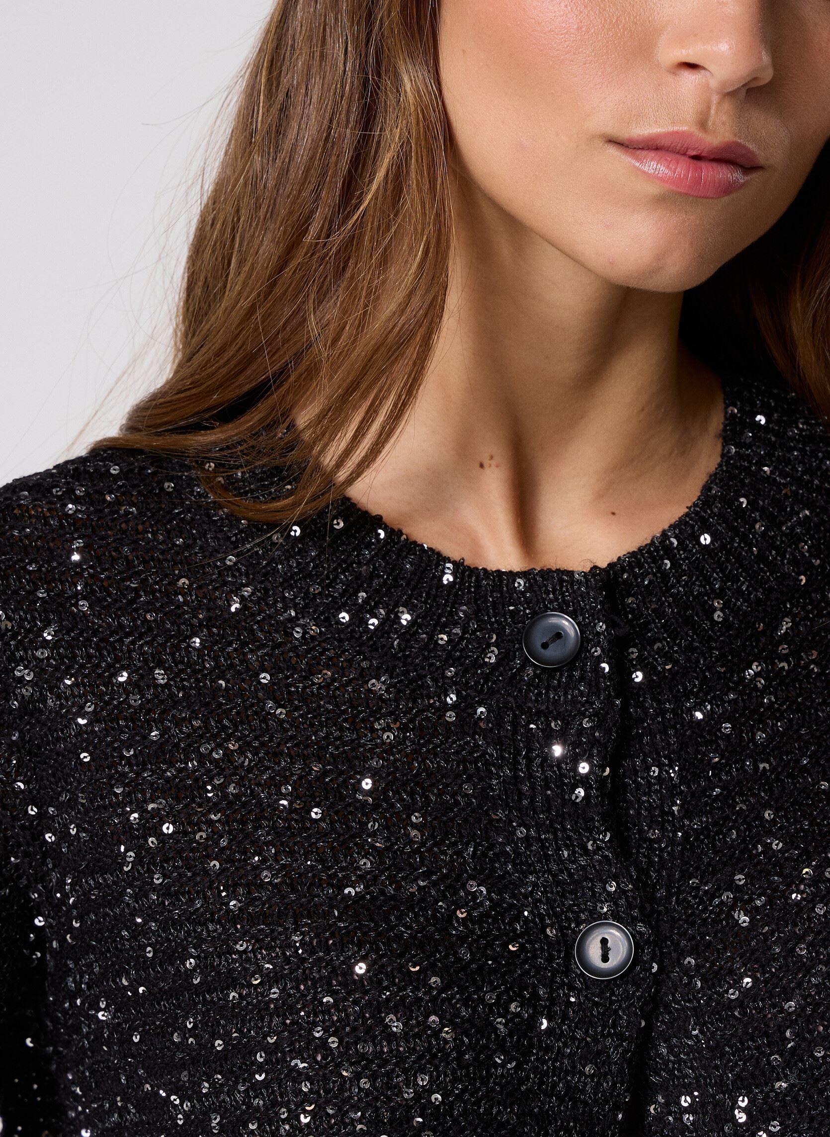 Gilet VMLEILANI STITCH LS O-NECK CARDIGAN donna nero Vero Moda Gilet VMLEILANI STITCH LS O-NECK CARDIGAN donna nero Black