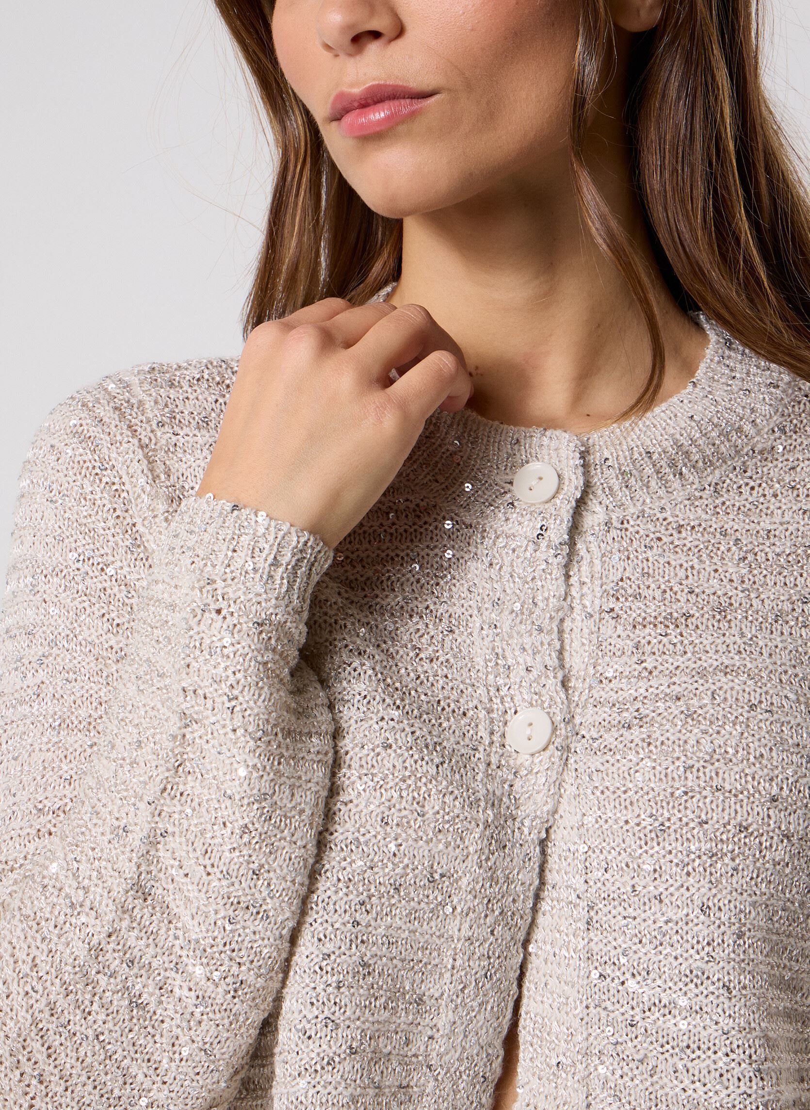 Vesten VMLEILANI STITCH LS O-NECK CARDIGAN dames wit Vero Moda Vesten VMLEILANI STITCH LS O-NECK CARDIGAN dames wit PUMICE STONE