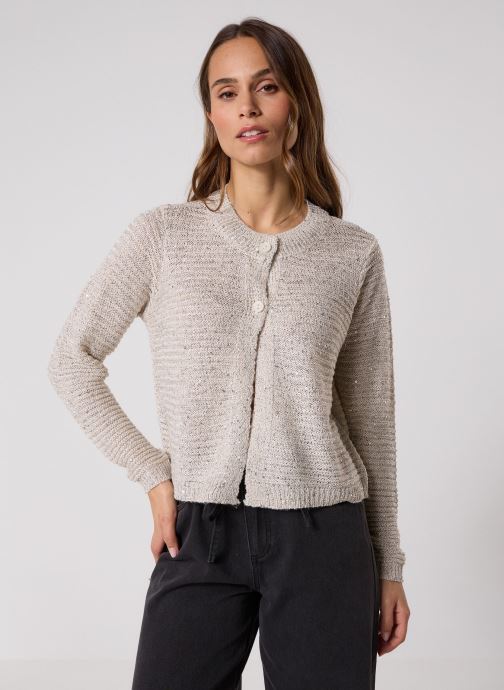 Vero Moda Vesten VMLEILANI STITCH LS O-NECK CARDIGAN dames wit