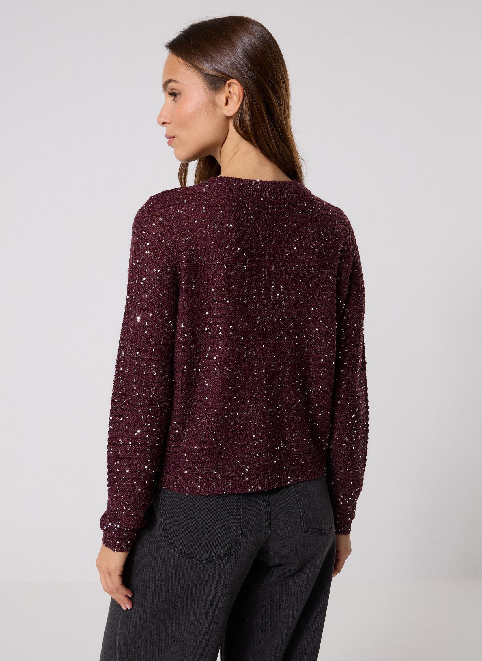 Vesten VMLEILANI STITCH LS O-NECK CARDIGAN dames paars Vero Moda Vesten VMLEILANI STITCH LS O-NECK CARDIGAN dames paars WINETASTING