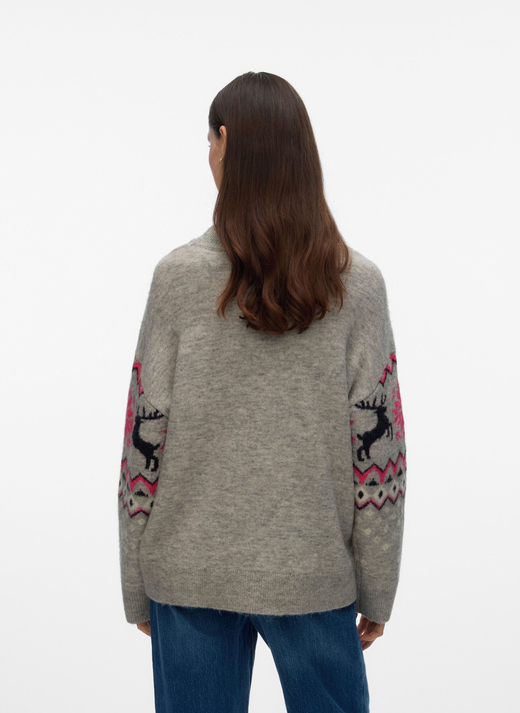 Pulls VMSANTANORDIC LS O-NECK PULLOVER XMAS femme gris Vero Moda Pulls VMSANTANORDIC LS O-NECK PULLOVER XMAS femme gris LIGHT GREY MELANGE