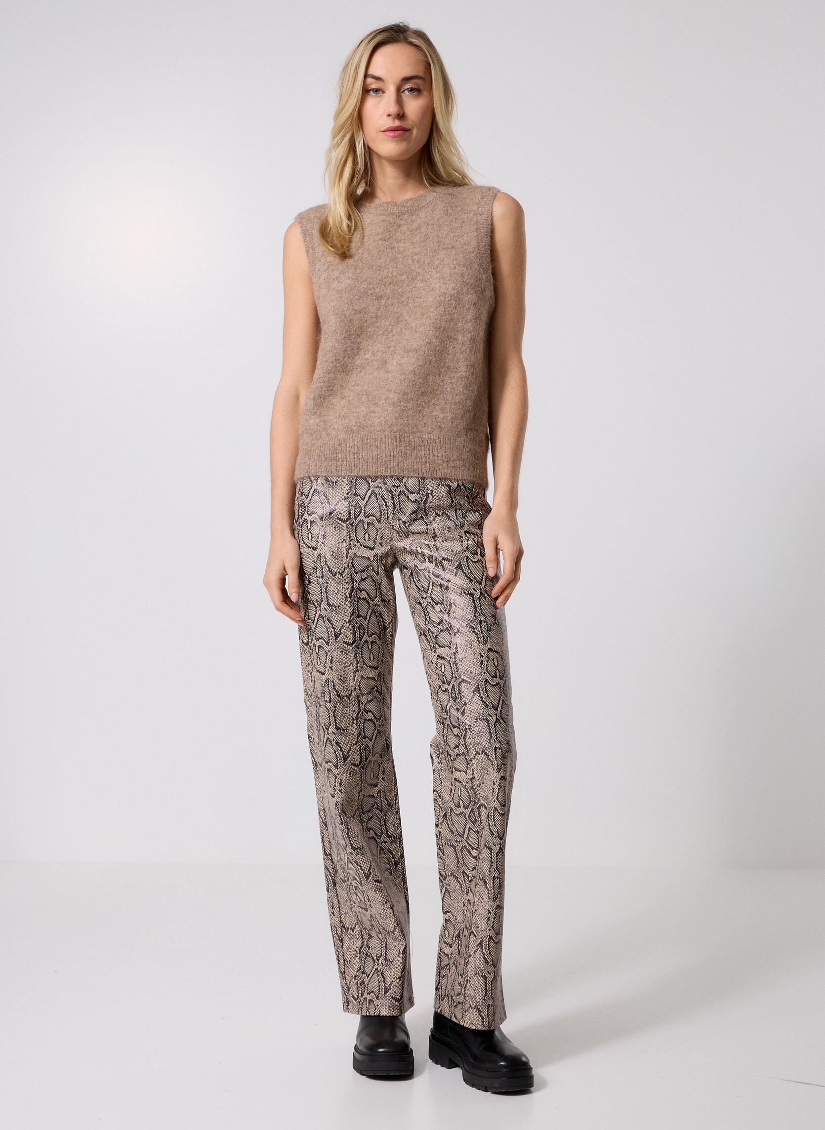 Weite Hosen VMTESSA HR WIDE PANTS PL AOP NOOS damen beige Vero Moda Weite Hosen VMTESSA HR WIDE PANTS PL AOP NOOS damen beige MOON ROCK