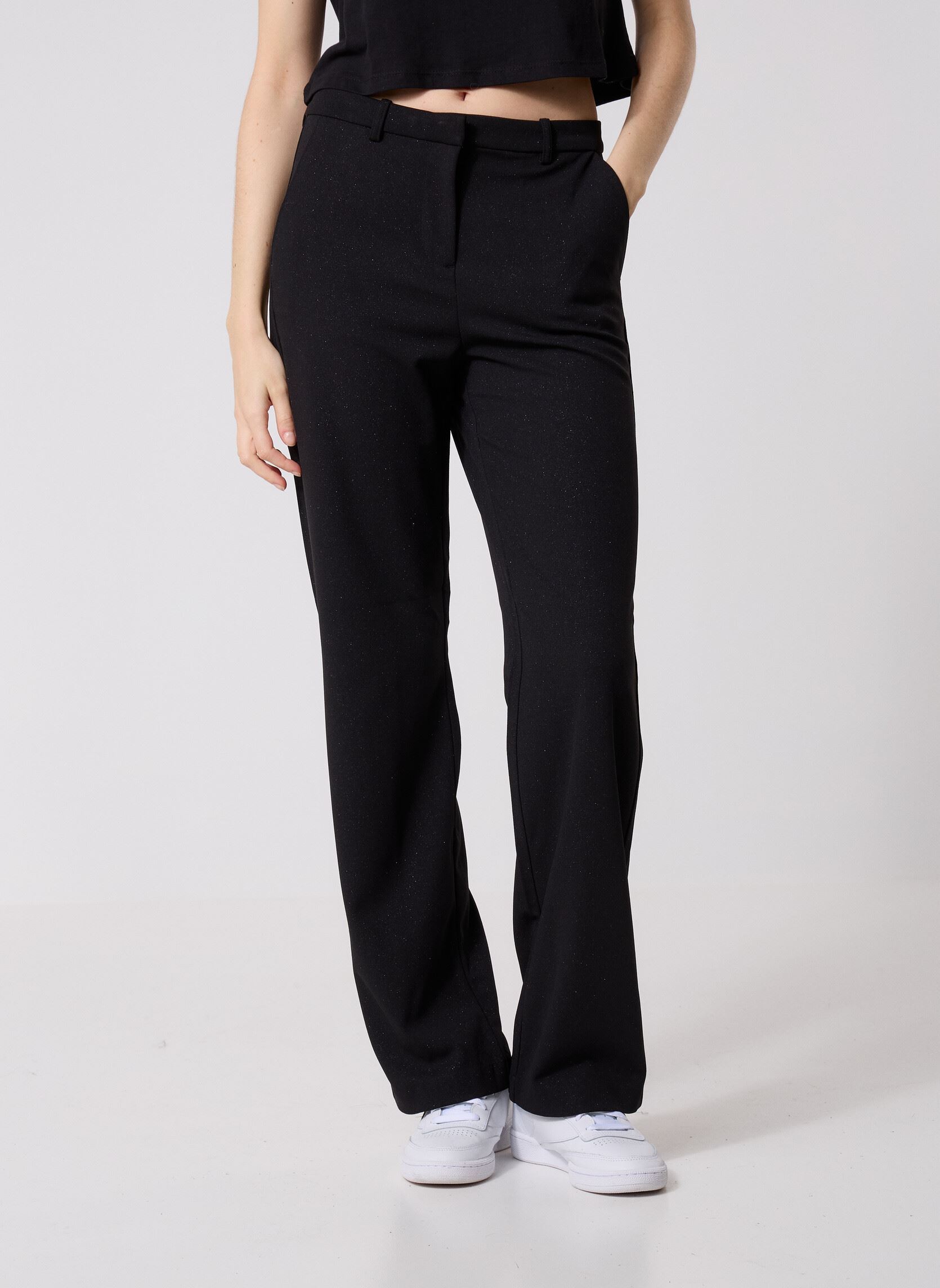 Vêtements Vero Moda VMZAMIRA MW STRAIGHT GLITTER PANT NOOS pour Femme