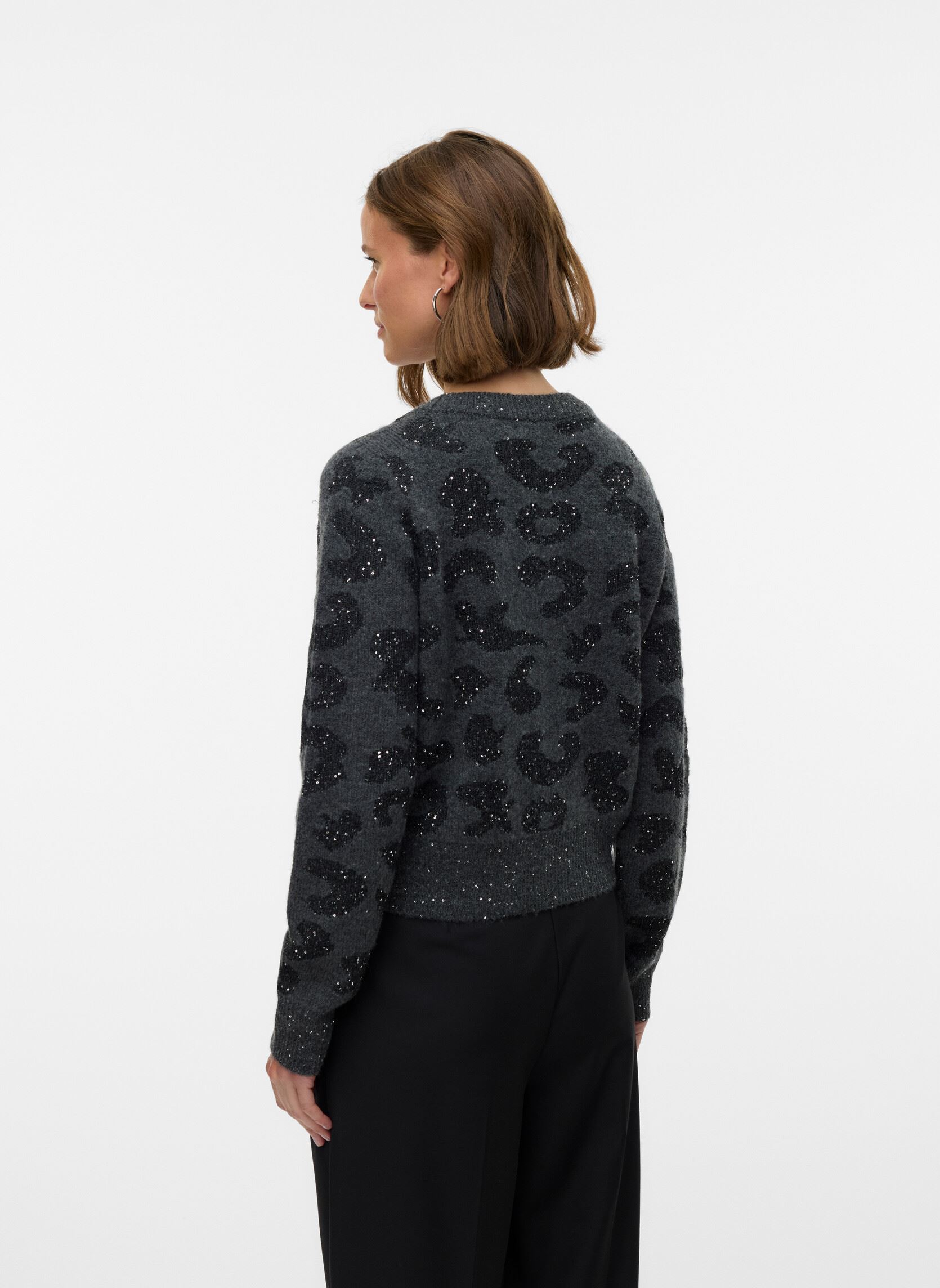 Gilets VMZUZU LS V-NECK CARDIGAN femme gris Vero Moda Gilets VMZUZU LS V-NECK CARDIGAN femme gris Dark Grey Melange