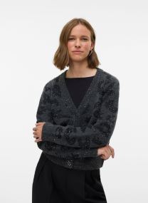 Gilets VMZUZU LS V-NECK CARDIGAN femme gris