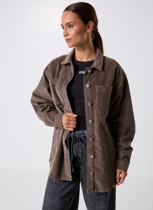 Noisy May Vestes NMALVA L/S SHACKET COLORED CORDUROY NOOS femme marron