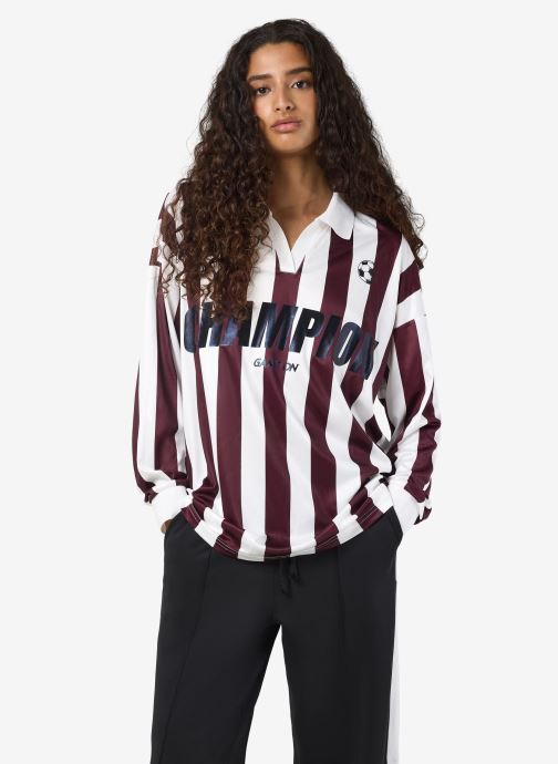 Noisy May Polos manches longues NMBUFFY L/S POLO SPORTY SHIRT femme bordeaux