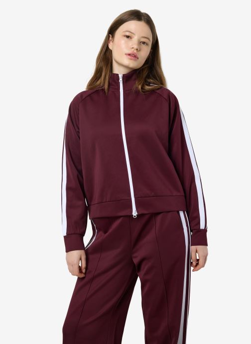 Noisy May Vestes de survêtement NMJENNA L/S HIGH NECK ZIPPER JRS femme bordeaux