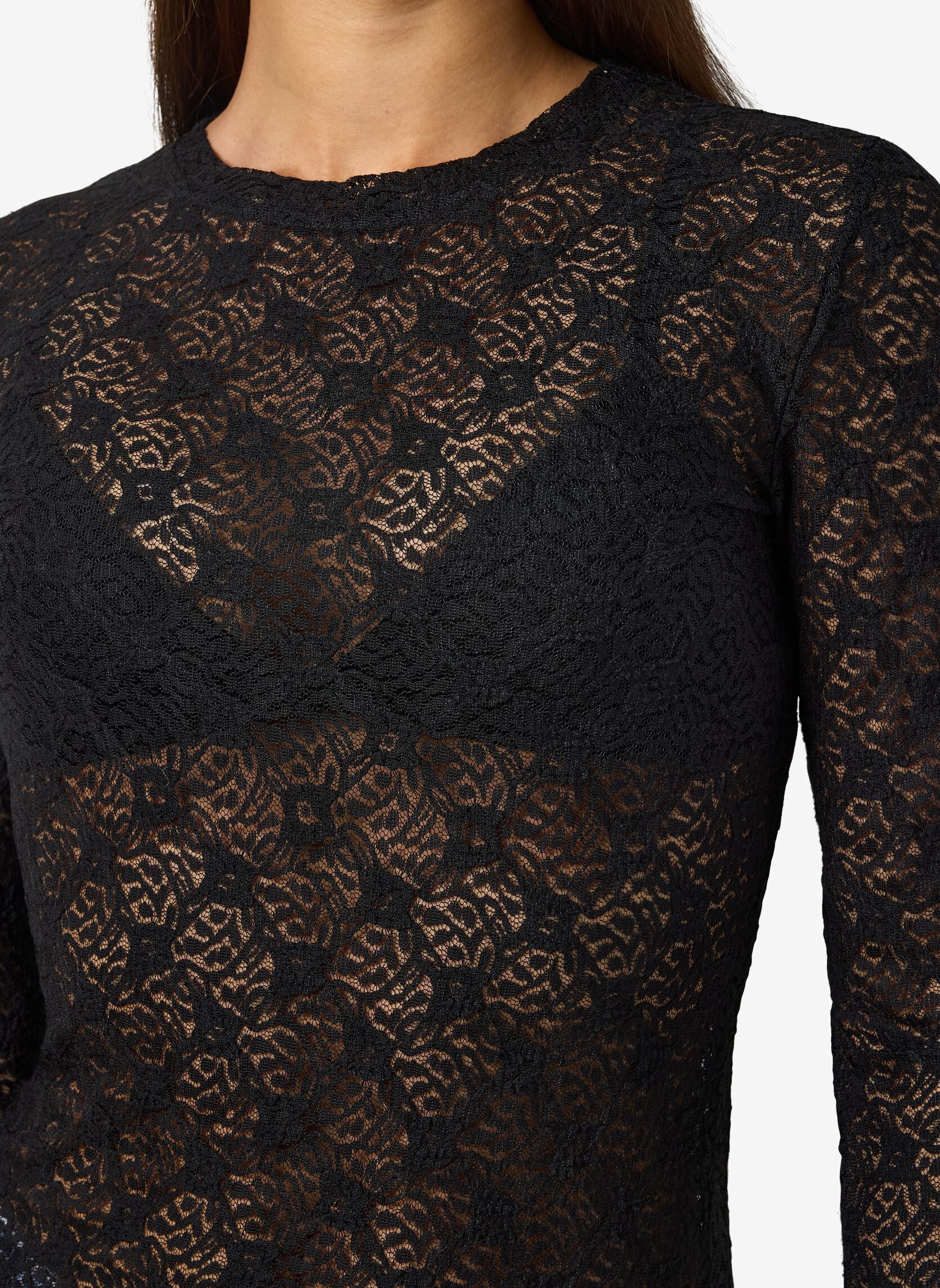 Tee-shirts manches longues NMJUDITH L/S LACE TOP NOOS femme noir Noisy May Tee-shirts manches longues NMJUDITH L/S LACE TOP NOOS femme noir Black