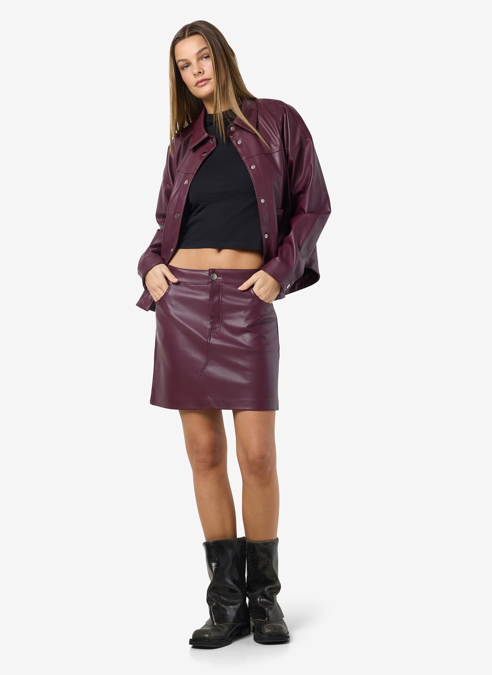 Gonne corte NMKATE NW PU SKIRT NOOS donna bordeaux Noisy May Gonne corte NMKATE NW PU SKIRT NOOS donna bordeaux Windsor wine