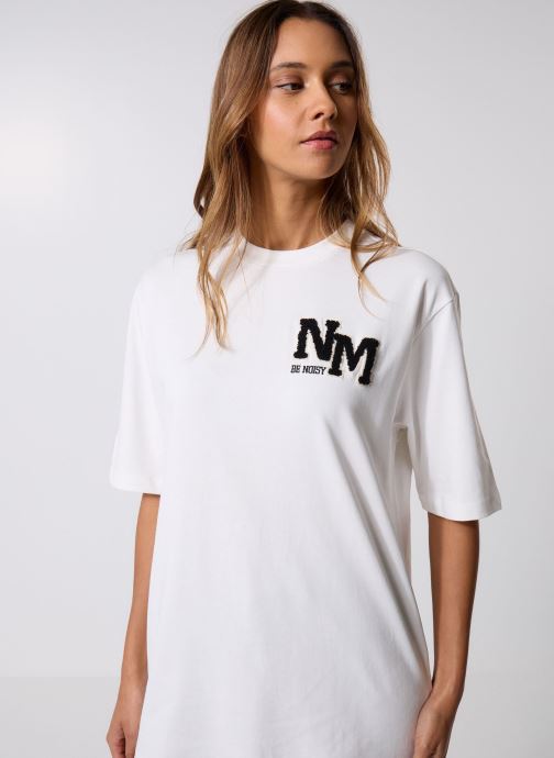 Noisy May Tee-shirts manches courtes NMKOKOON S/S EMB T-SHIRT JRS femme blanc