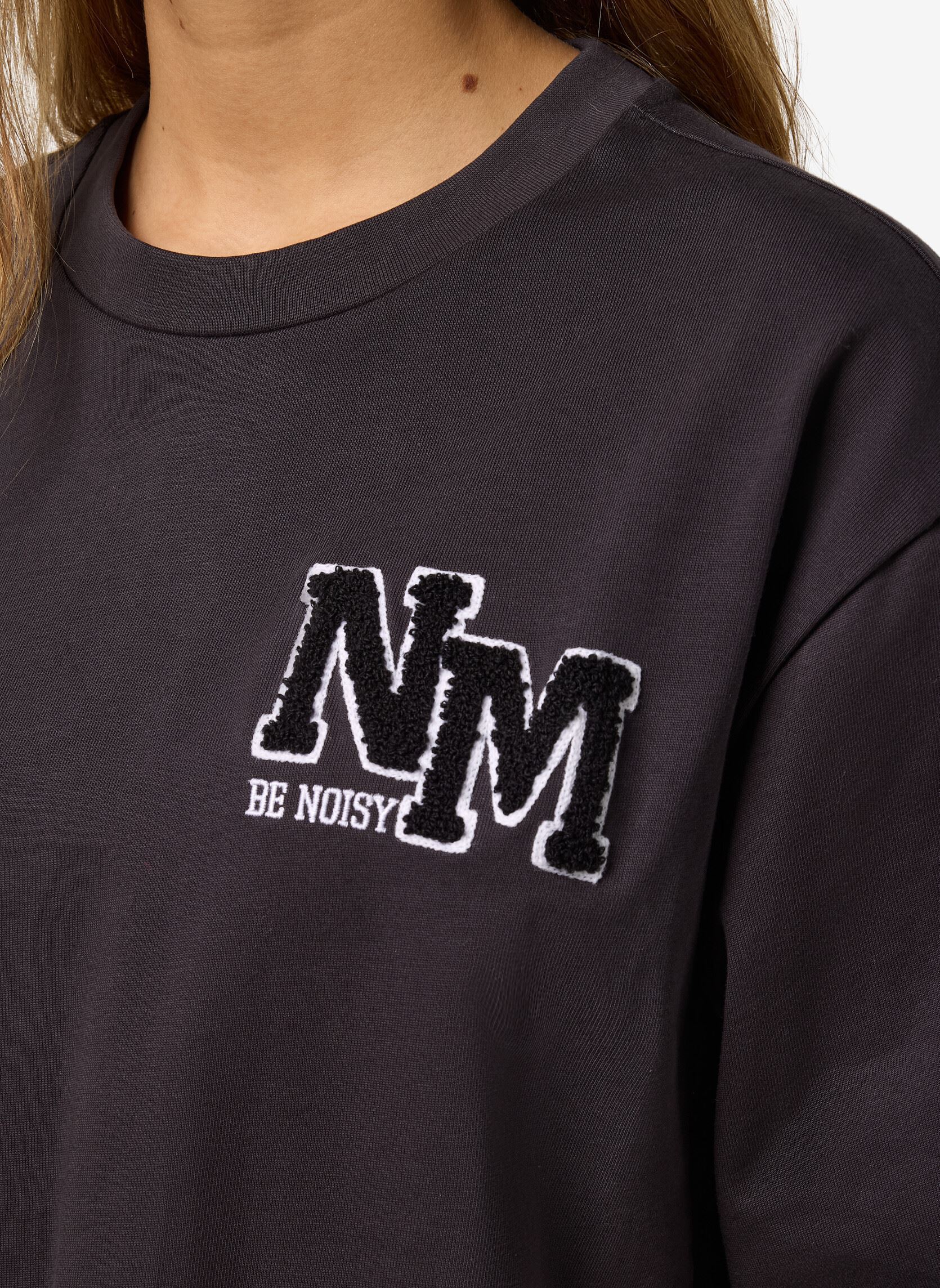 Kurzarm-T-Shirts NMKOKOON S/S EMB T-SHIRT JRS damen schwarz Noisy May Kurzarm-T-Shirts NMKOKOON S/S EMB T-SHIRT JRS damen schwarz OBSIDIAN